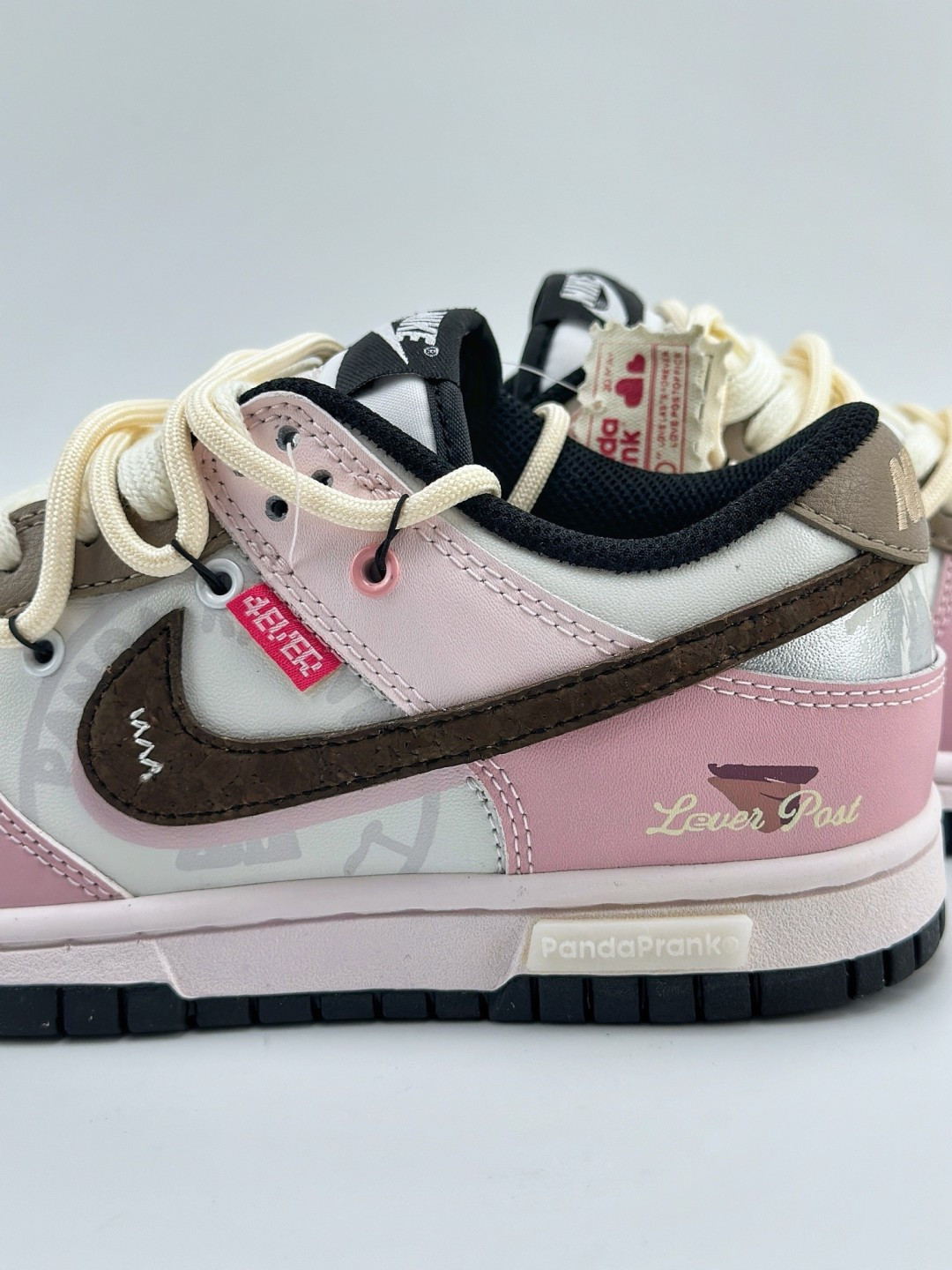 Nike SB Dunk Low Panda Prank 'Lover Post' Pink/Brown Sneakers (X Version)