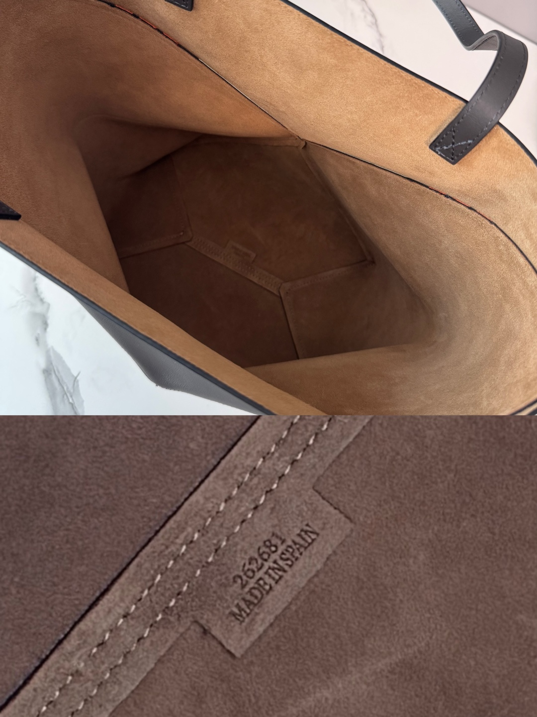 Loewe Style Grey Leather Tote Bag Bags Tote Bag detail image 9 from source 770704