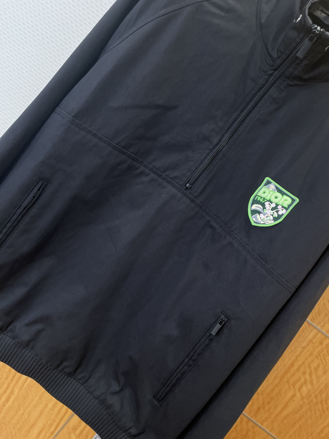 Dior Green Shield Logo Half Zip Jacket