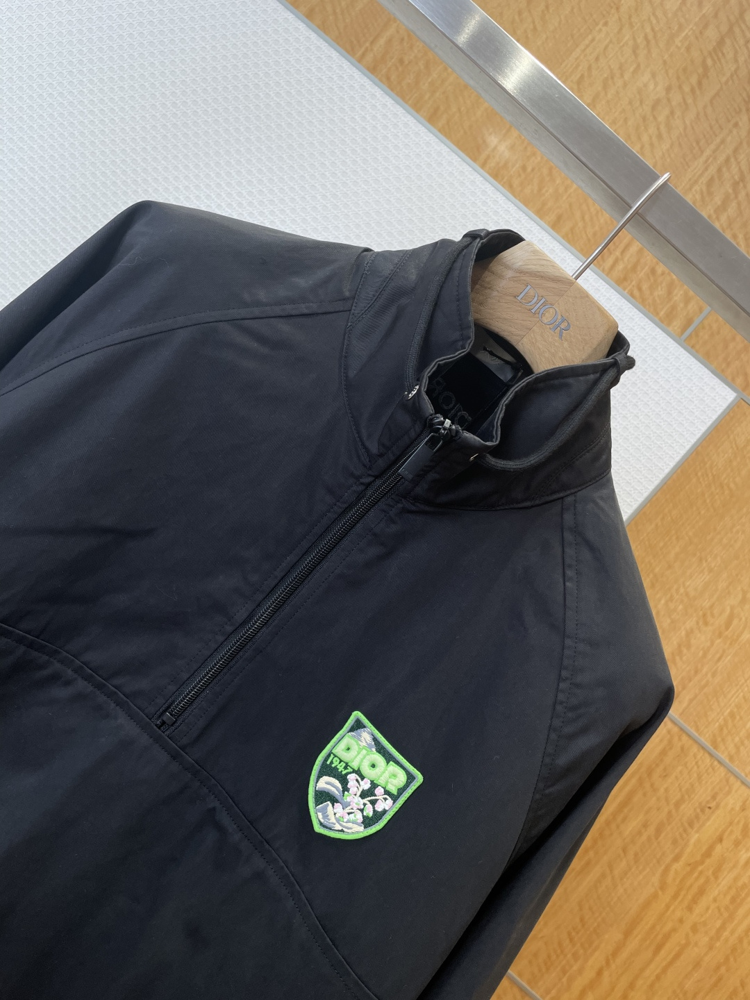 Dior Green Shield Logo Half Zip Jacket