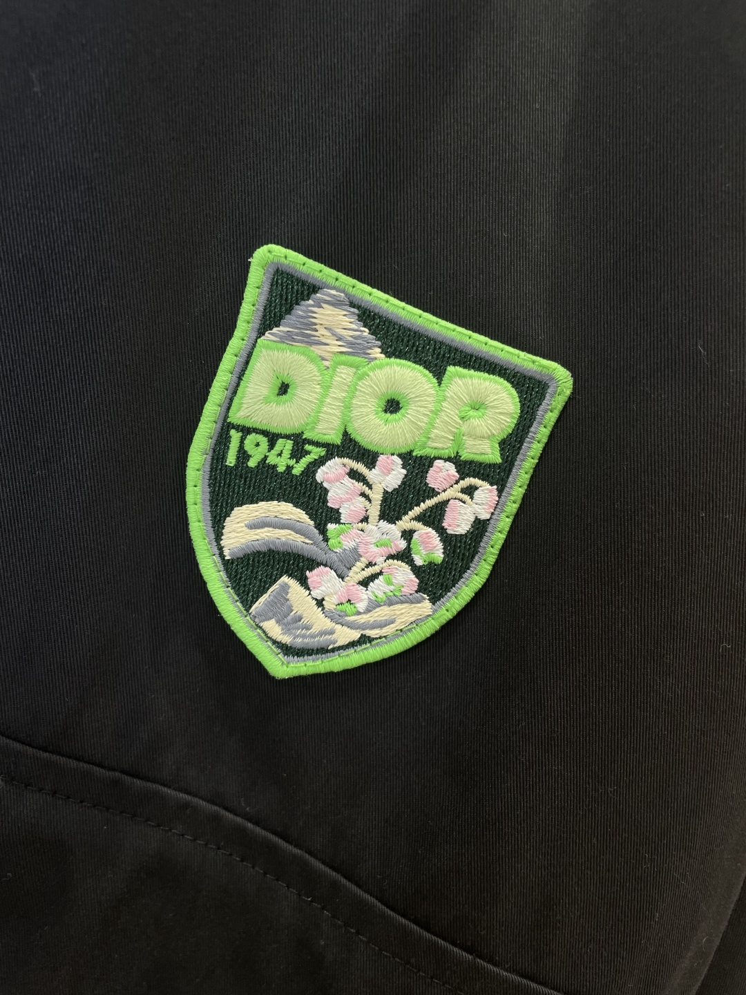 Dior Green Shield Logo Half Zip Jacket