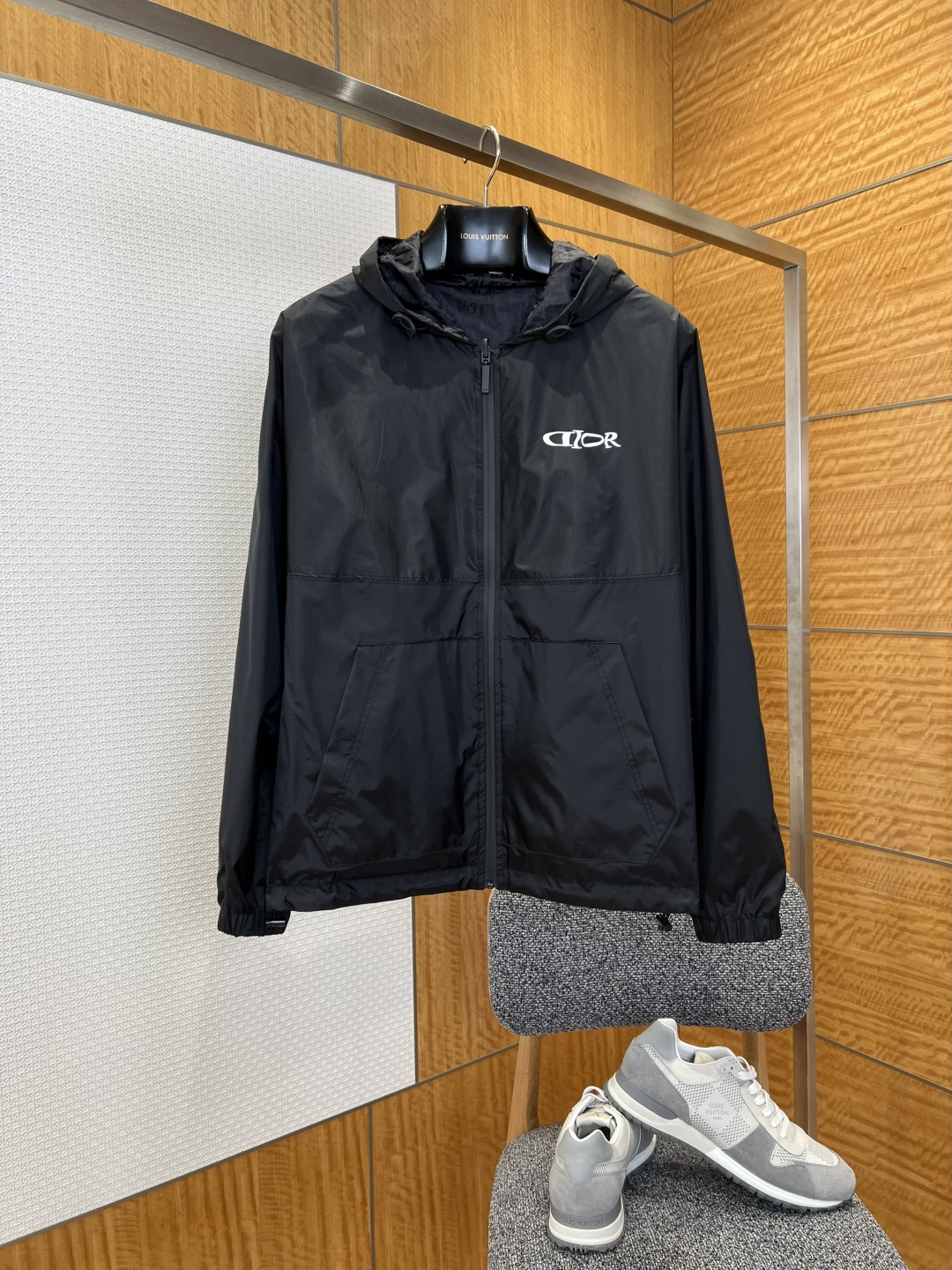 Dior Logo Hooded Windbreaker