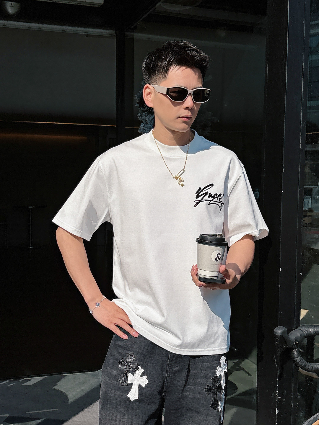 NO:452192,Gucci/Gucci 2025 spring and summer new product, complete three standards, round neck pure cotton short-sleeved T-shirt, don’t need to introduce too much good products, look at the details, counter code M-XXXL / Suggestions, gucci, T-shirt, tees, t-shirt, alexander wang19860909Gucci/古奇 2025春夏新品 三标齐全 圆领纯棉短袖T恤 好货不用过多介绍 看细节 专柜码数M-XXXL /建议L,,gucci,T-shirt,tees，t-shirt,alexander wang,Men's clothing