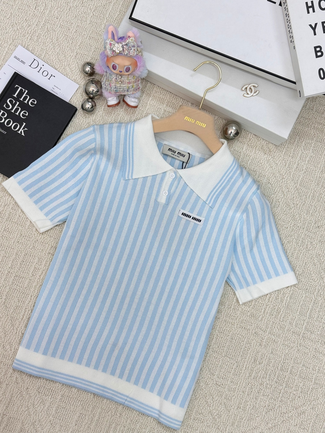 NO:438807,Striped Polo tops, embellishment, high-end fashion, code //,,alexander wang19860909条纹Polo上衣 修饰点缀 上身高級時尚 碼 //,,alexander wang,Women's clothing