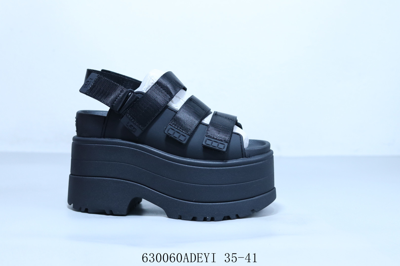 Sandalias UGG, zapatillas de mujer con suela gruesa y correa elástica aumentada, cómodas zapatillas antideslizantes inf…