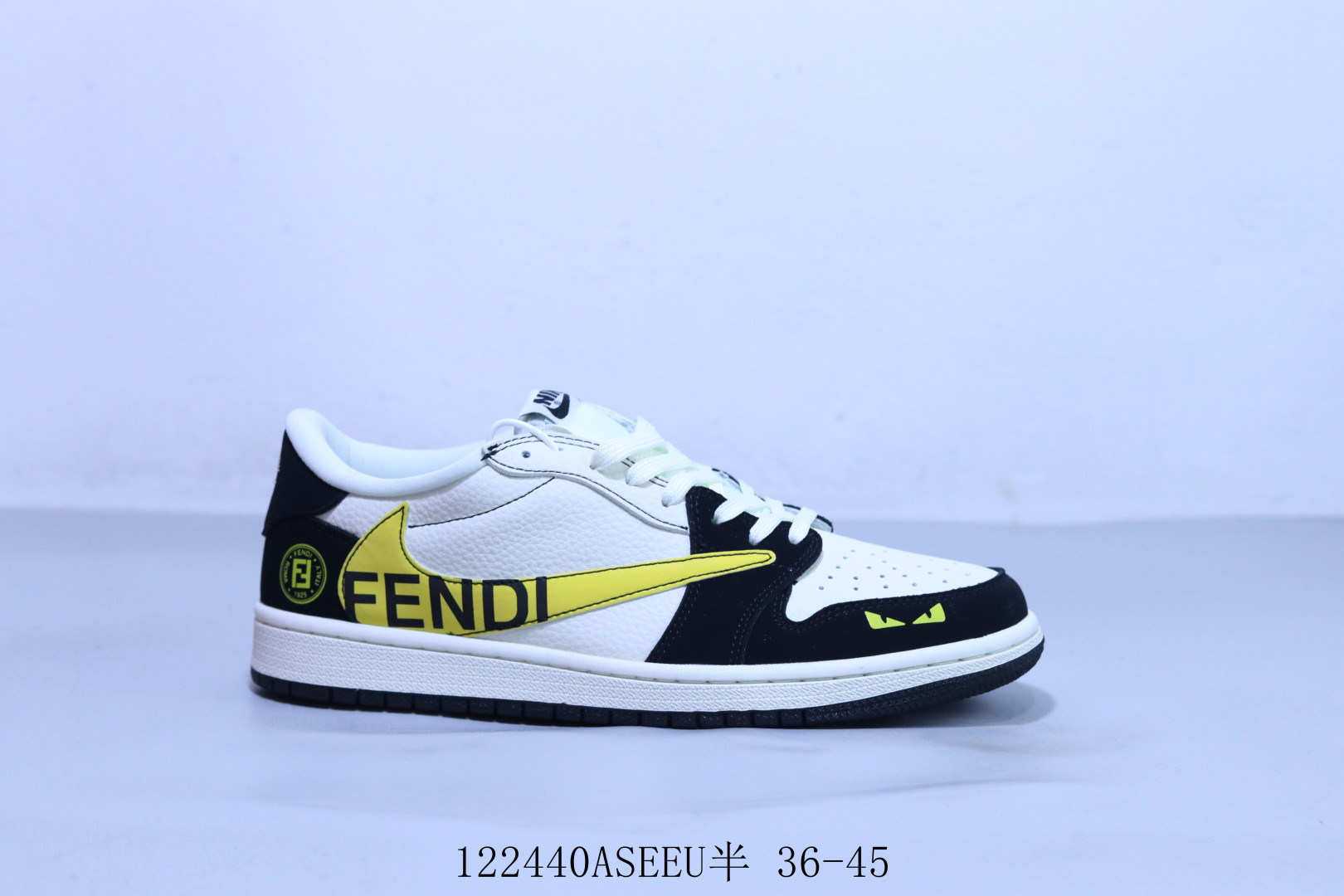 乔丹Air Jordan 1 Low AJ1 芬迪 倒勾 乔1低帮复古文化休闲运动篮球鞋 122440ASEEU半