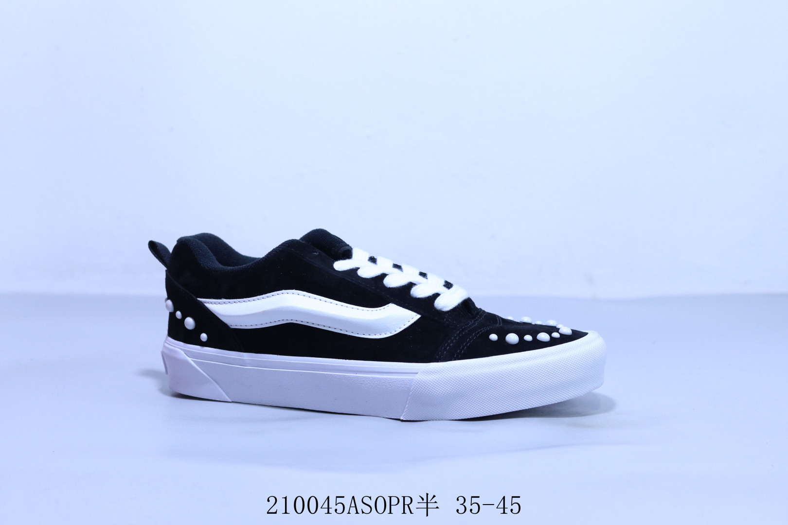 💰115 万斯Vans Classics Knu Skool 经典黑白面包鞋 范斯官方 肥胖版 经典黑白面包鞋 210045ASOPR半 35-45