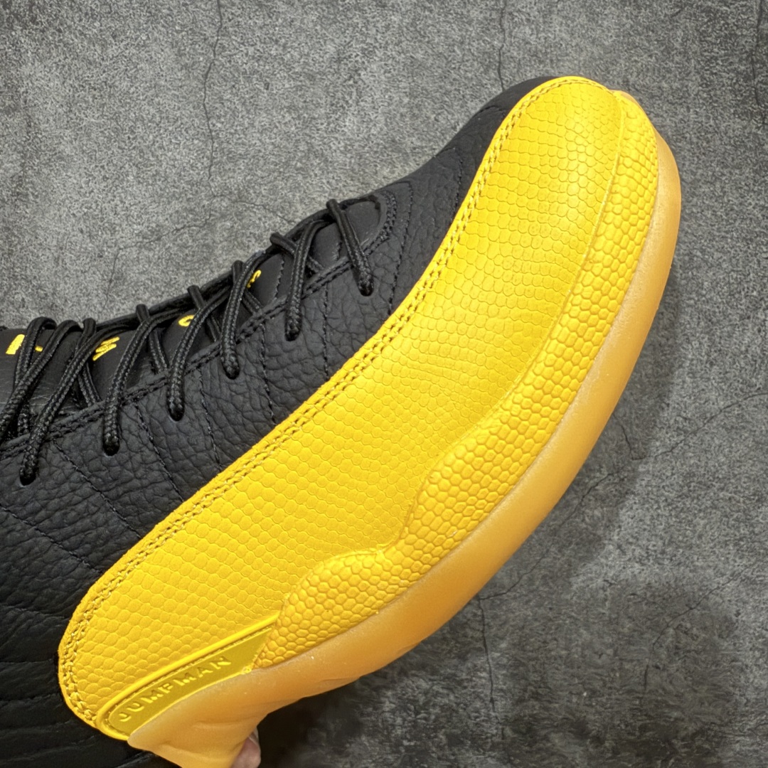 图片[6]-【TK至尊版】Air Jordan AJ12 Retro 潮流 中帮 复古篮球鞋 黑黄 130690-070nn一比一原厂皮 最正确的版型鞋盒 鞋盒标 芯片 更多12代的配色陆续出齐真真的做到市场12代天花板 国外强烈推荐版本外贸混卖专供品质国内专业外贸AJ大厂出品原厂楦头纸板 原厂皮料打造 原厂真碳板 内置气垫  尺码：40 40.5 41 42 42.5 43 44 44.5 45 46 47.5 编码：ZG480520-莆田鞋批发中心