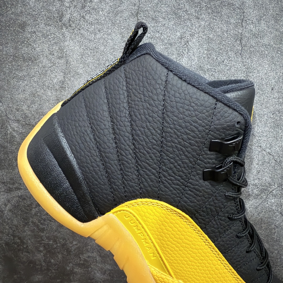 图片[7]-【TK至尊版】Air Jordan AJ12 Retro 潮流 中帮 复古篮球鞋 黑黄 130690-070nn一比一原厂皮 最正确的版型鞋盒 鞋盒标 芯片 更多12代的配色陆续出齐真真的做到市场12代天花板 国外强烈推荐版本外贸混卖专供品质国内专业外贸AJ大厂出品原厂楦头纸板 原厂皮料打造 原厂真碳板 内置气垫  尺码：40 40.5 41 42 42.5 43 44 44.5 45 46 47.5 编码：ZG480520-莆田鞋批发中心