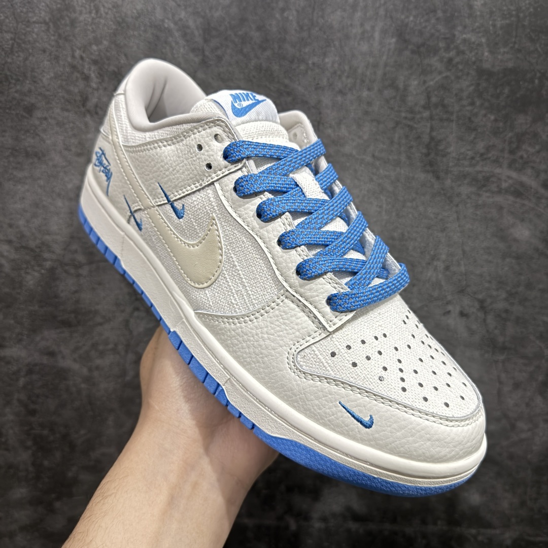 图片[3]-【定制版】Stussy x NK Dunk Low SB低帮斯图西联名白蓝 货号：KK1888-014 尺码：36 36.5 37.5 38 38.5 39 40 40.5 41 42 42.5 43 44 44.5 45 编码：HXS260280-莆田鞋批发中心