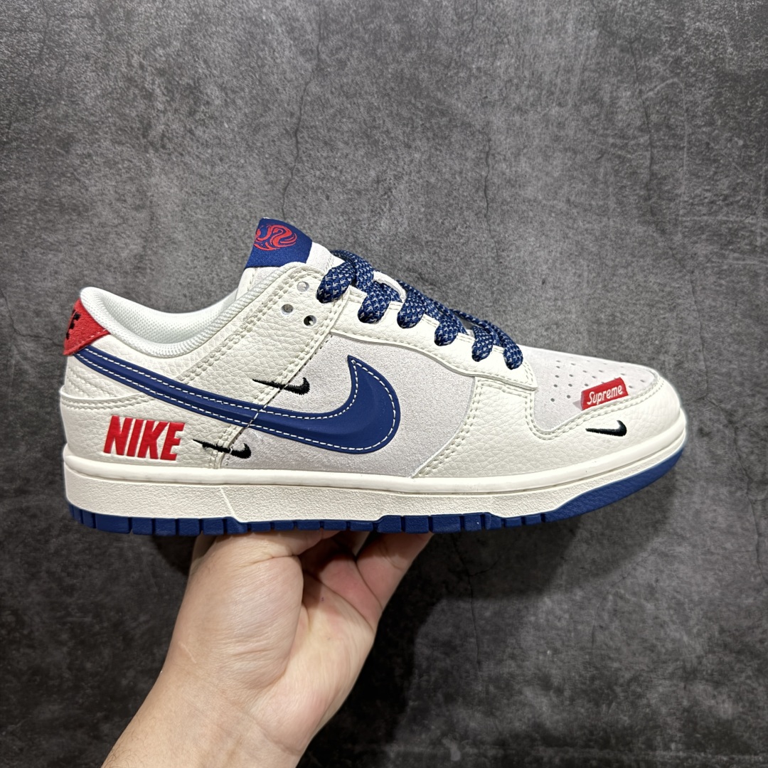 【定制版】Nk SB Dunk Low Supreme联名-米白3D藏蓝勾 周年高端定制 低帮休闲板鞋 FC1688-204rn#定制鞋盒 大厂纯原品质出货 超高清洁度 皮料切割干净无任何毛边 细节完美r 尺码：36 36.5 37.5 38 38.5 39 40 40.5 41 42 42.5 43 44 44.5 45 编码：HXS320340-莆田鞋批发中心