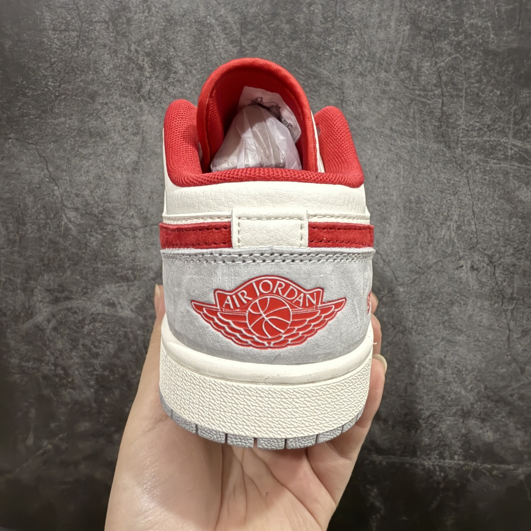 图片[4]-【定制版】Air Jordan 1 Low AJ1 乔1 Supreme联名-白灰红勾 高端定制 低帮复古篮球鞋 #定制鞋盒 大厂纯原品质出货 超高清洁度 皮料切割干净无任何毛边 细节完美 货号：SJ9950-024  尺码：36 36.5 37.5 38 38.5 39 40 40.5 41 42 42.5 43 44 44.5 45 编码：HXS320340-莆田鞋批发中心