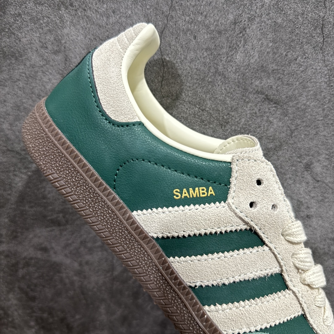 【正确版】Adidas Originals Samba OG桑巴舞系列绅士德训足球风百搭低帮休闲运动板鞋 绿白 JI3215