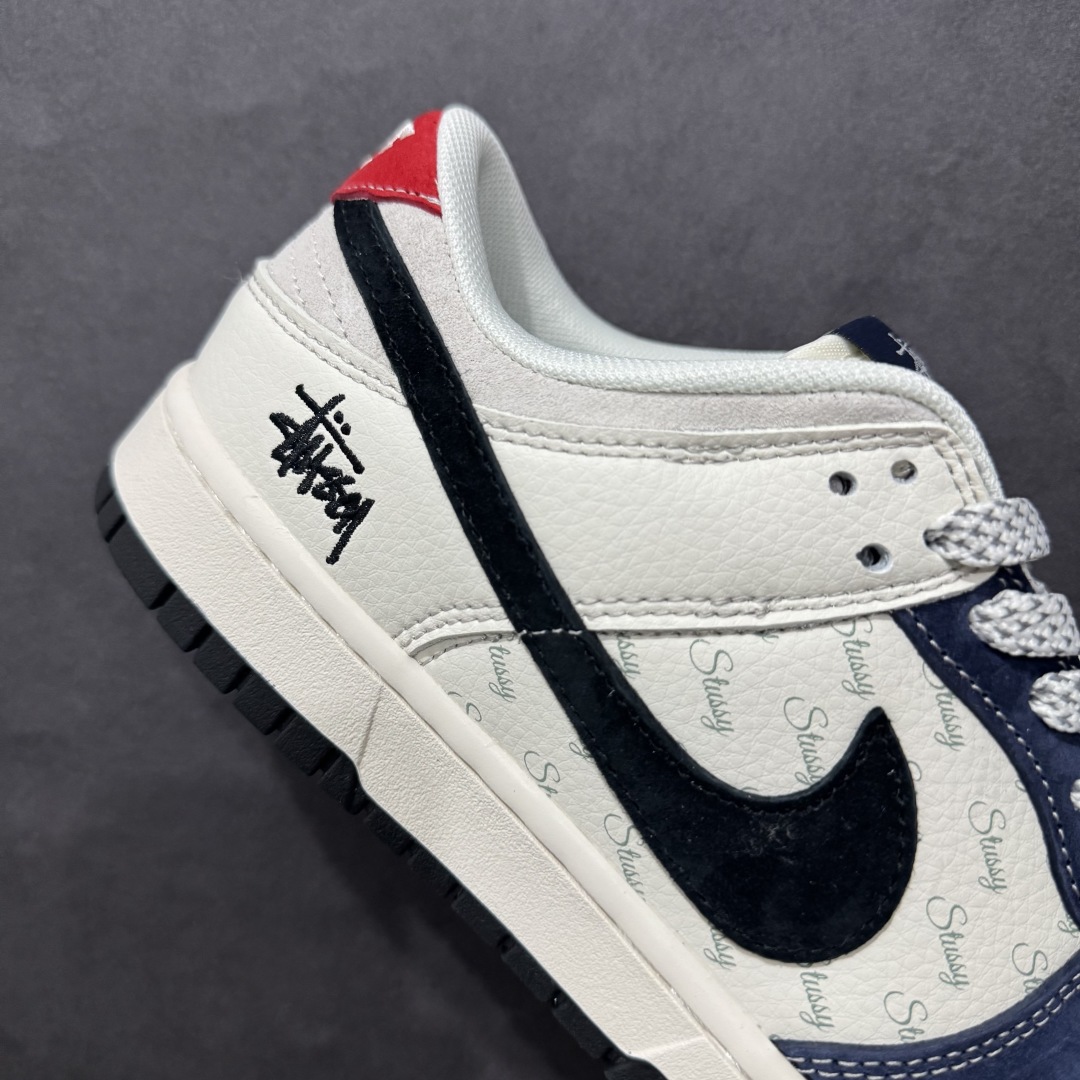 【定制版】Nk SB Dunk Low 斯图西联名 黑蓝翻毛 周年高端定制 低帮休闲板鞋 XS1086-013