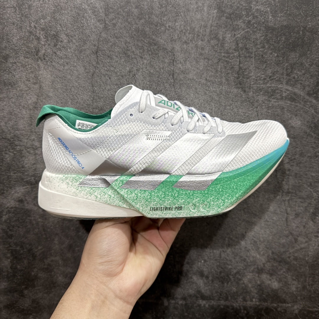 【公司级】AD Adizero Adios Pro 4 M 轻盈跑鞋n耐磨减震专业跑步鞋冲向目标，一路向前，不断挑战和突破自我n无论是平时训练还是马拉松，让这款adidas跑步鞋伴你畅快开跑n兼具舒适性和结构感，搭载Lightstrike科技，为步伐注入活力 货号：JR9707 尺码：36 36.5 37.5 38 38.5 39 40 40.5 41 42 42.5 43 44 44.5 45 编码：FS250260-莆田鞋批发中心