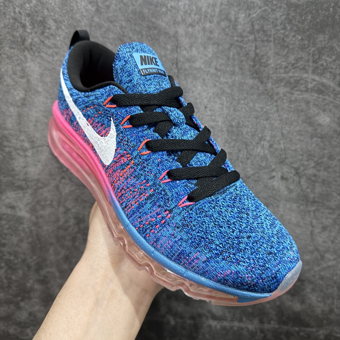 图片[3]-【纯原YH版本】Nike Air Max Flyknit 2014舒适百搭减震耐磨 低帮 休闲跑步鞋NIKE FLYKNIT AIR MAX 跑步鞋使用备受欢迎的创新FLYKNIT鞋面，一体成形无缝设计将良好的透气性、柔韧性及支撑性完美结合于一身，结合飞线（FLYWIRE）科技，大幅减轻鞋身重量同时，更能根据步态实时调整鞋面的贴合度，如第二层皮肤般轻盈包裹双脚。高性能的缓震性能可将外部冲击力减至最低，让热爱驰骋的你得到可靠的保护。抓地力半透明橡胶外底结合升级版华夫格外底纹路，保证高磨区的耐久性同时更能带给双脚持久稳定的抓地力，无论是路跑或赛道跑，都能为你造就强大功能支持。 货号：620659-014 蓝粉  尺码：35.5 36 36.5 37.5 38 38.5 39 40 40.5 41 42 42.5 43 44 44.5 45 46 46.5 编码：DF300320-莆田鞋批发中心