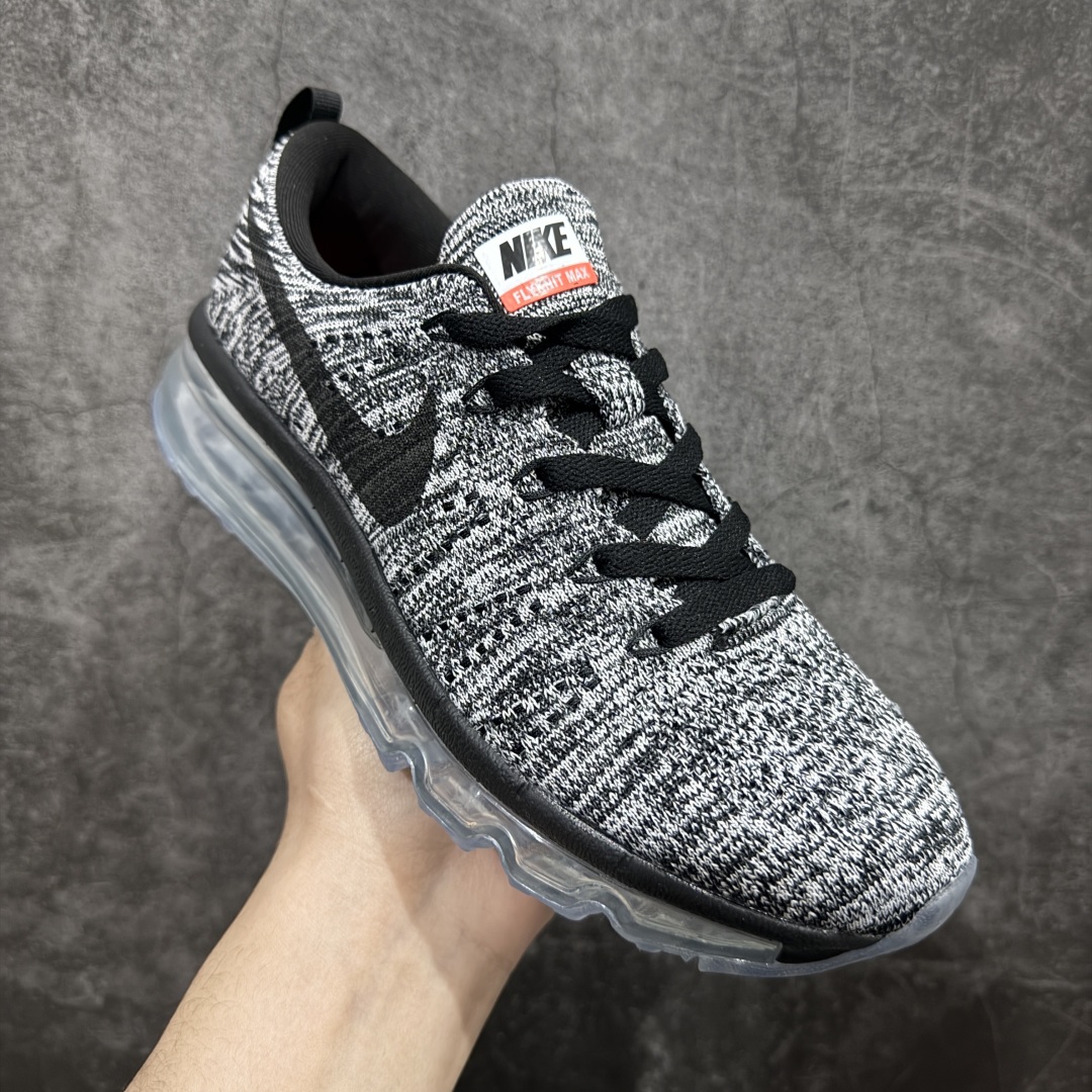 图片[3]-【纯原YH版本】Nike Air Max Flyknit 2014舒适百搭减震耐磨 低帮 休闲跑步鞋NIKE FLYKNIT AIR MAX 跑步鞋使用备受欢迎的创新FLYKNIT鞋面，一体成形无缝设计将良好的透气性、柔韧性及支撑性完美结合于一身，结合飞线（FLYWIRE）科技，大幅减轻鞋身重量同时，更能根据步态实时调整鞋面的贴合度，如第二层皮肤般轻盈包裹双脚。高性能的缓震性能可将外部冲击力减至最低，让热爱驰骋的你得到可靠的保护。抓地力半透明橡胶外底结合升级版华夫格外底纹路，保证高磨区的耐久性同时更能带给双脚持久稳定的抓地力，无论是路跑或赛道跑，都能为你造就强大功能支持。 货号：620469-105灰黑  尺码：35.5 36 36.5 37.5 38 38.5 39 40 40.5 41 42 42.5 43 44 44.5 45 46 46.5 编码：DF300320-莆田鞋批发中心