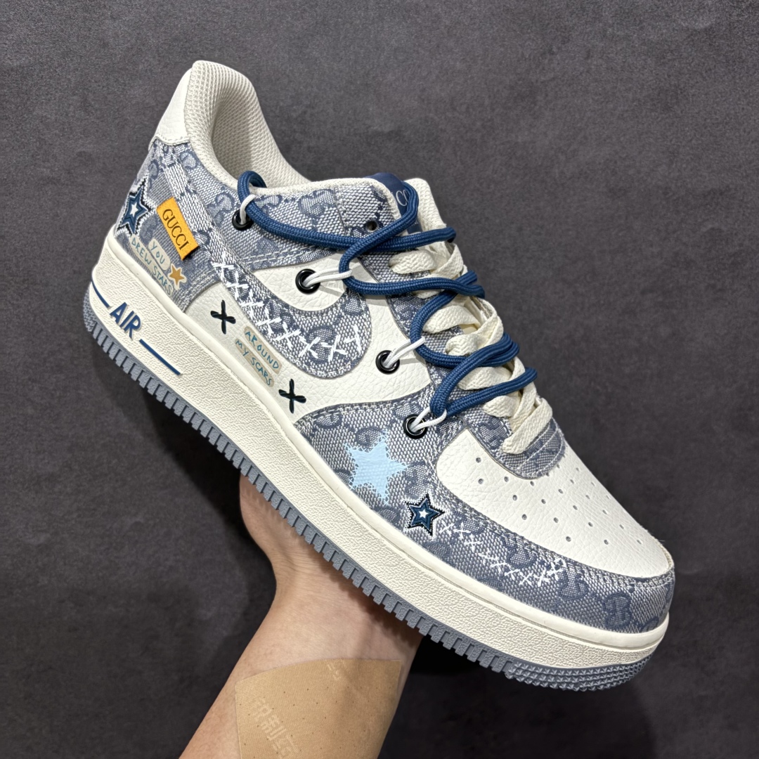 图片[3]-【定制版】Nk Air Force 1\’07 Low \”Blue Star\” 蓝色星星 空军一号低帮休闲运动绑带休闲板鞋 BD0077-222r 尺码：36 36.5 37.5 38 38.5 39 40 40.5 41 42 42.5 43 44 44.5 45  编码：HXS310320-莆田鞋批发中心