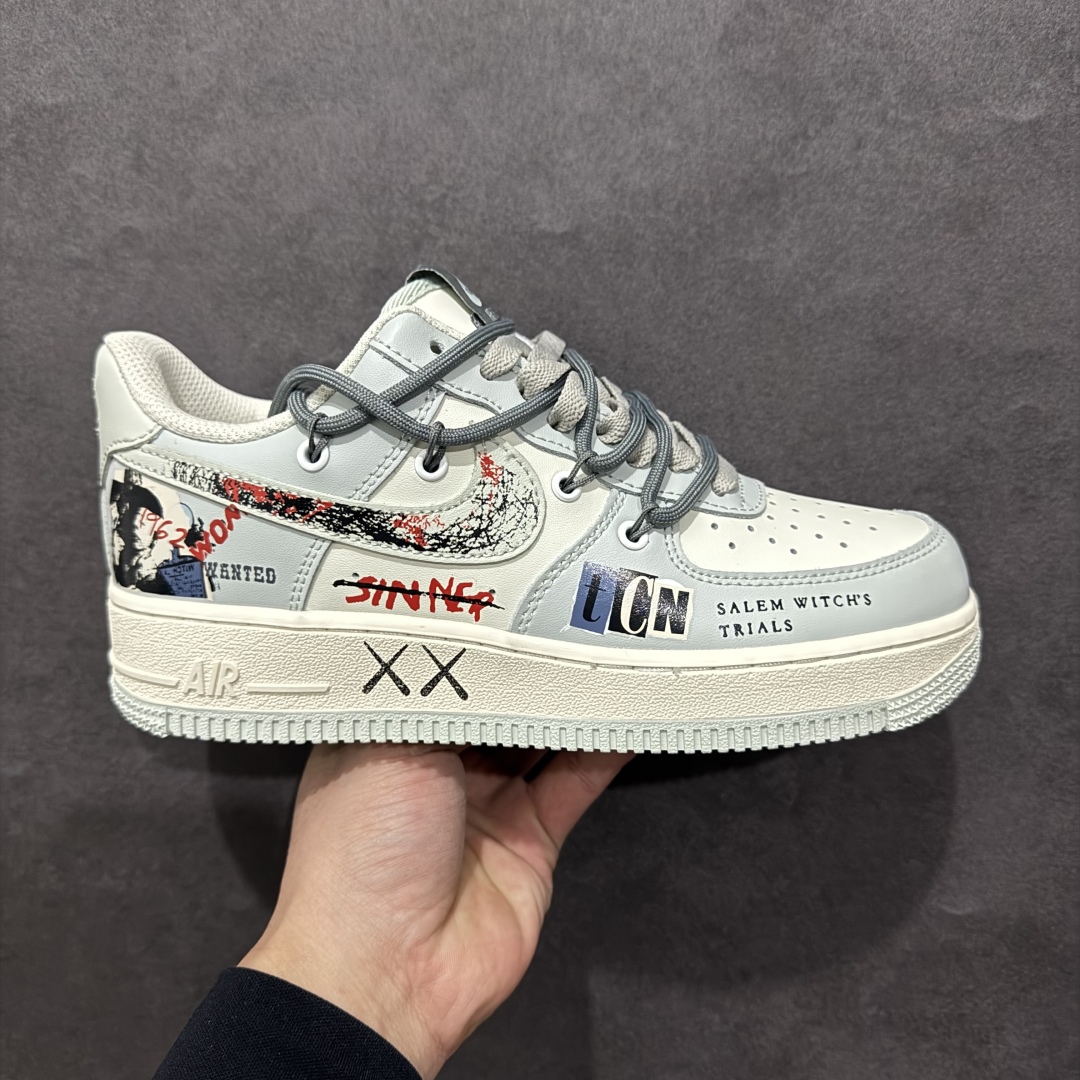 【公司级】Nike Air Force 1 Low 07 灰蓝绑带涂鸦n原楦头原纸板 打造纯正低帮空军版型 专注外贸渠道 全掌内置蜂窝气垫原盒配件 原厂中底钢印、拉帮完美官方货号：KS6896 222 Size：36 36.5 37.5 38 38.5 39 40 40.5 41 42 42.5 43 44 44.5 45 编码：HXS310320-莆田鞋批发中心