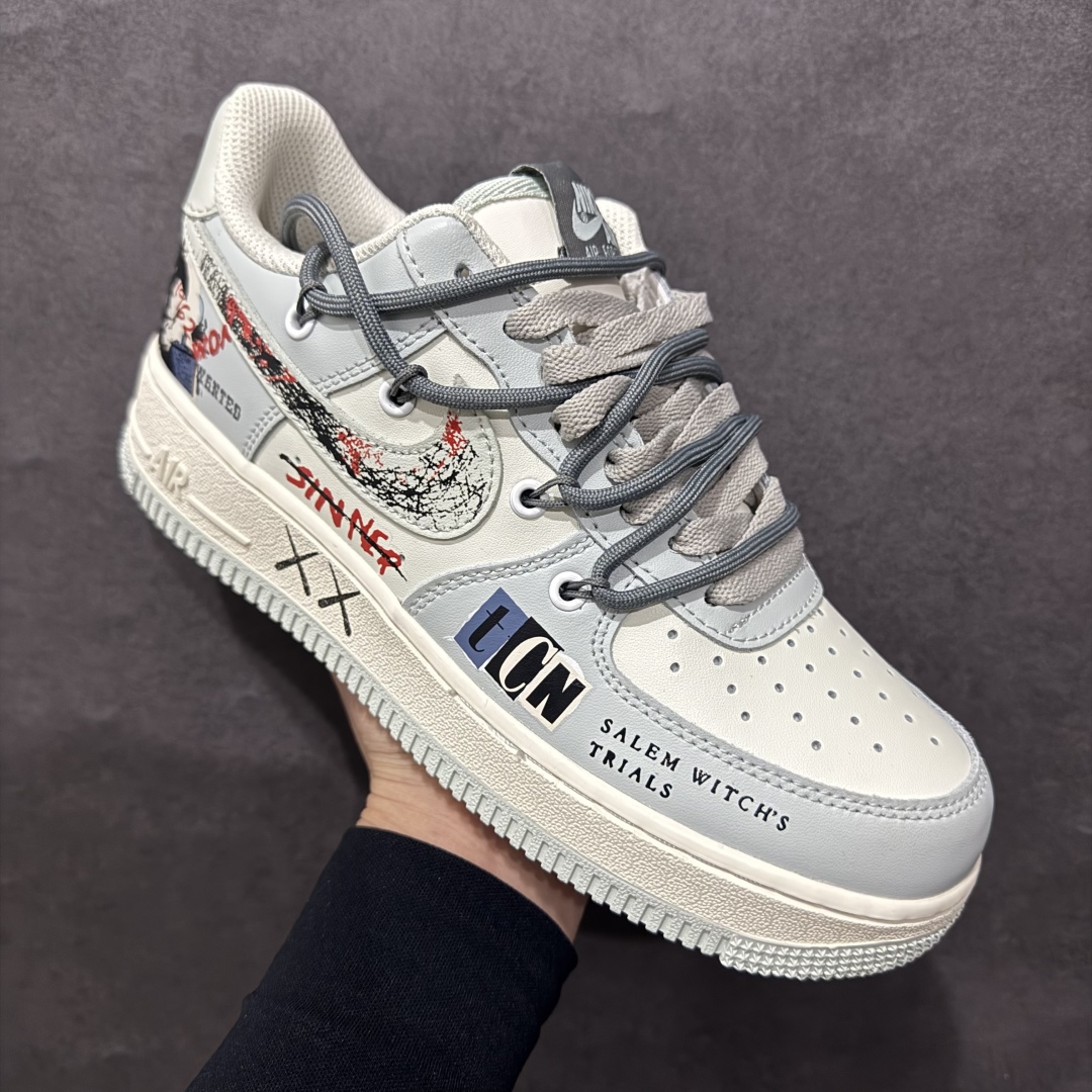 图片[3]-【公司级】Nike Air Force 1 Low 07 灰蓝绑带涂鸦n原楦头原纸板 打造纯正低帮空军版型 专注外贸渠道 全掌内置蜂窝气垫原盒配件 原厂中底钢印、拉帮完美官方货号：KS6896 222 Size：36 36.5 37.5 38 38.5 39 40 40.5 41 42 42.5 43 44 44.5 45 编码：HXS310320-莆田鞋批发中心