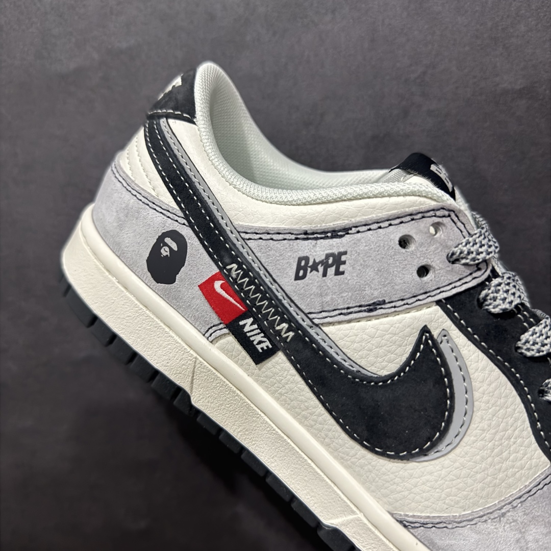 图片[6]-【定制版】Nk SB Dunk Low BAPE联名 猪八黑勾 周年高端定制 低帮休闲板鞋 DM6868-031rn#定制鞋盒 大厂纯原品质出货 超高清洁度 皮料切割干净无任何毛边 细节完美 r 尺码：36 36.5 37.5 38 38.5 39 40 40.5 41 42 42.5 43 44 44.5 45  编码：HXS340360-莆田鞋批发中心