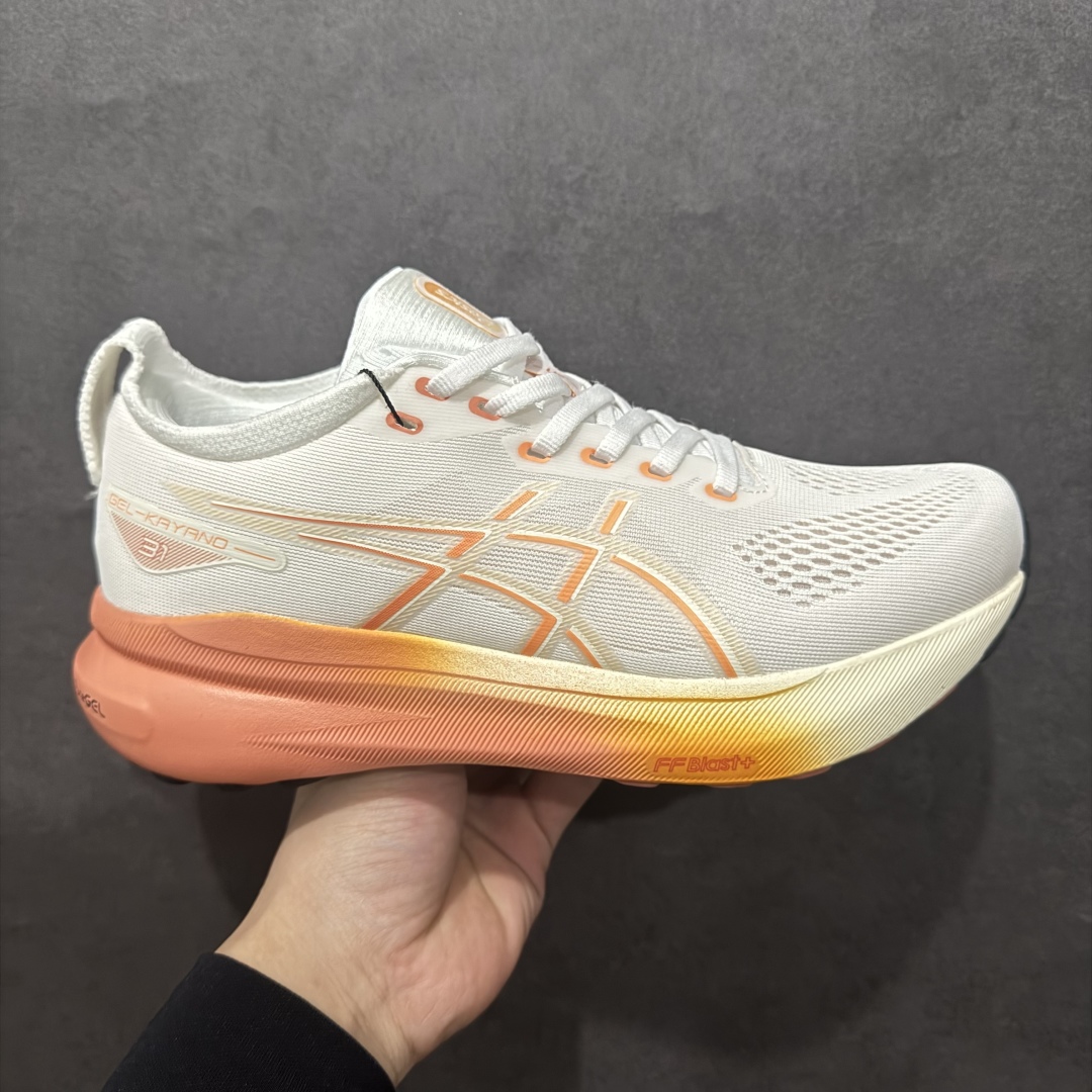 【公司级】Asics Gel-Kayano 31 Platinum  亚瑟士31代 运动休闲透气专业跑鞋 rn原档案据数开发楦型纸版 原装印尼工代进口单丝纤维程工网布鞋面，更贴合脚型和舒适透气，后跟稳定片带来合脚舒适的穿着感优化后的GEL，提供更好的缓冲保护性，FLYTEFOAM BLAST中底科技，兼具轻量、缓冲、回弹，提升跑步推进力，给跑步健将营造新的跑步体验。 r 尺码：36 37 37.5 38 39 39.5 40 40.5 41.5 42 42.5 43.5 44 45  编码：LDS230250-莆田鞋批发中心