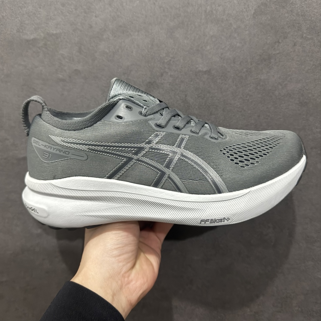 【公司级】Asics Gel-Kayano 31 Platinum  亚瑟士31代 运动休闲透气专业跑鞋 rn原档案据数开发楦型纸版 原装印尼工代进口单丝纤维程工网布鞋面，更贴合脚型和舒适透气，后跟稳定片带来合脚舒适的穿着感优化后的GEL，提供更好的缓冲保护性，FLYTEFOAM BLAST中底科技，兼具轻量、缓冲、回弹，提升跑步推进力，给跑步健将营造新的跑步体验。 r 尺码：36 37 37.5 38 39 39.5 40 40.5 41.5 42 42.5 43.5 44 45  编码：LDS230250-莆田鞋批发中心