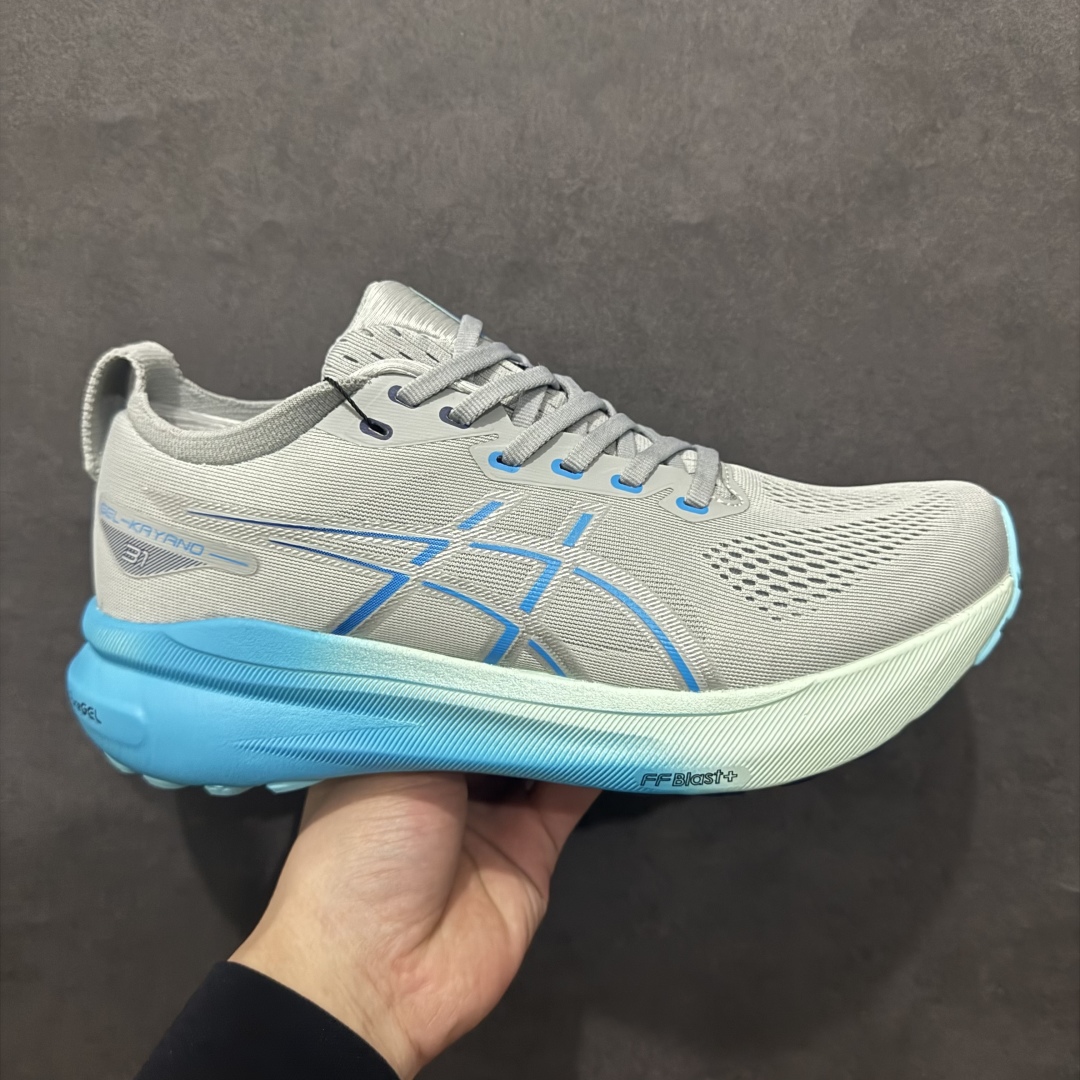 【公司级】Asics Gel-Kayano 31 Platinum  亚瑟士31代 运动休闲透气专业跑鞋 rn原档案据数开发楦型纸版 原装印尼工代进口单丝纤维程工网布鞋面，更贴合脚型和舒适透气，后跟稳定片带来合脚舒适的穿着感优化后的GEL，提供更好的缓冲保护性，FLYTEFOAM BLAST中底科技，兼具轻量、缓冲、回弹，提升跑步推进力，给跑步健将营造新的跑步体验。 r 尺码：36 37 37.5 38 39 39.5 40 40.5 41.5 42 42.5 43.5 44 45  编码：LDS230250-莆田鞋批发中心