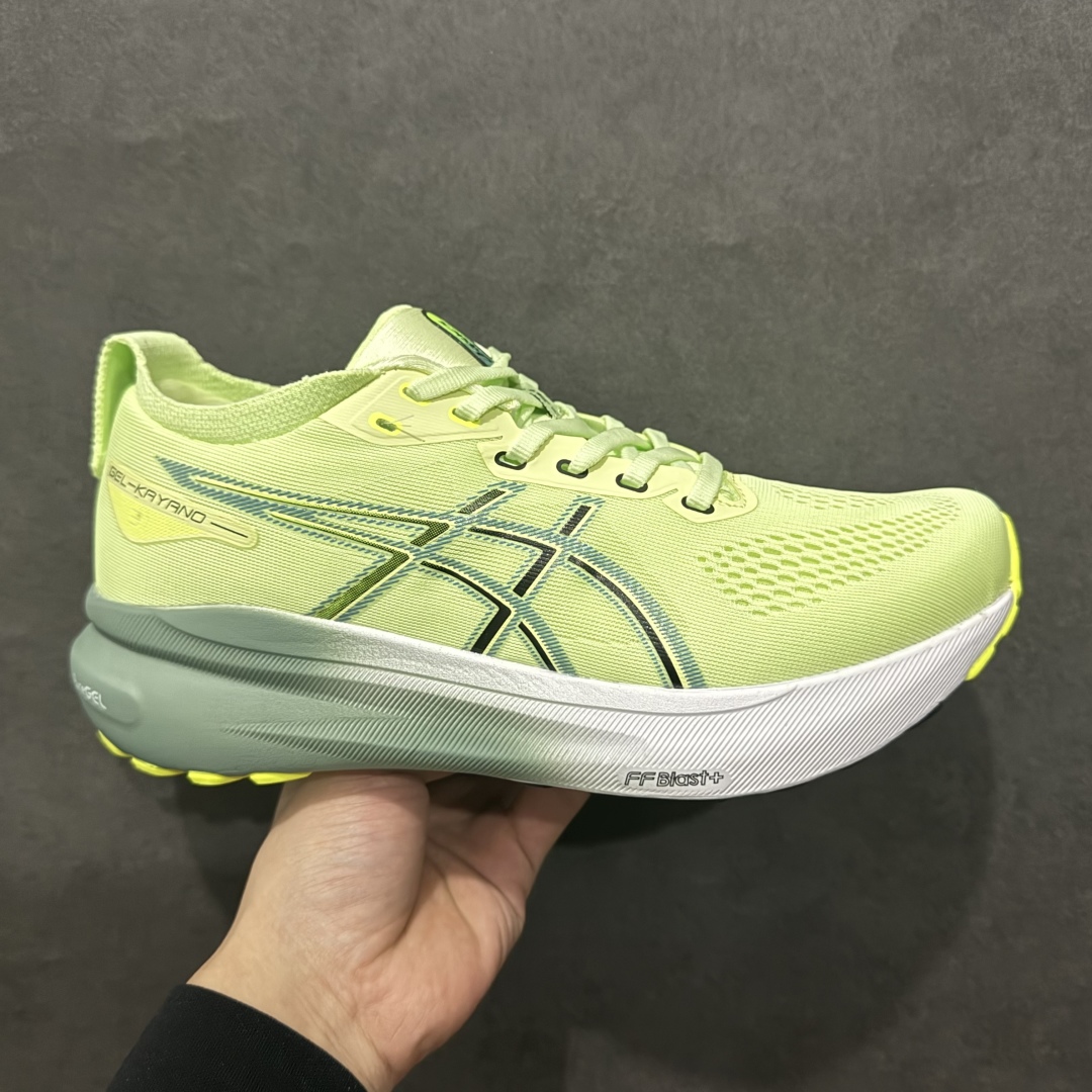 【公司级】Asics Gel-Kayano 31 Platinum  亚瑟士31代 运动休闲透气专业跑鞋 rn原档案据数开发楦型纸版 原装印尼工代进口单丝纤维程工网布鞋面，更贴合脚型和舒适透气，后跟稳定片带来合脚舒适的穿着感优化后的GEL，提供更好的缓冲保护性，FLYTEFOAM BLAST中底科技，兼具轻量、缓冲、回弹，提升跑步推进力，给跑步健将营造新的跑步体验。 r 尺码：36 37 37.5 38 39 39.5 40 40.5 41.5 42 42.5 43.5 44 45  编码：LDS230250-莆田鞋批发中心