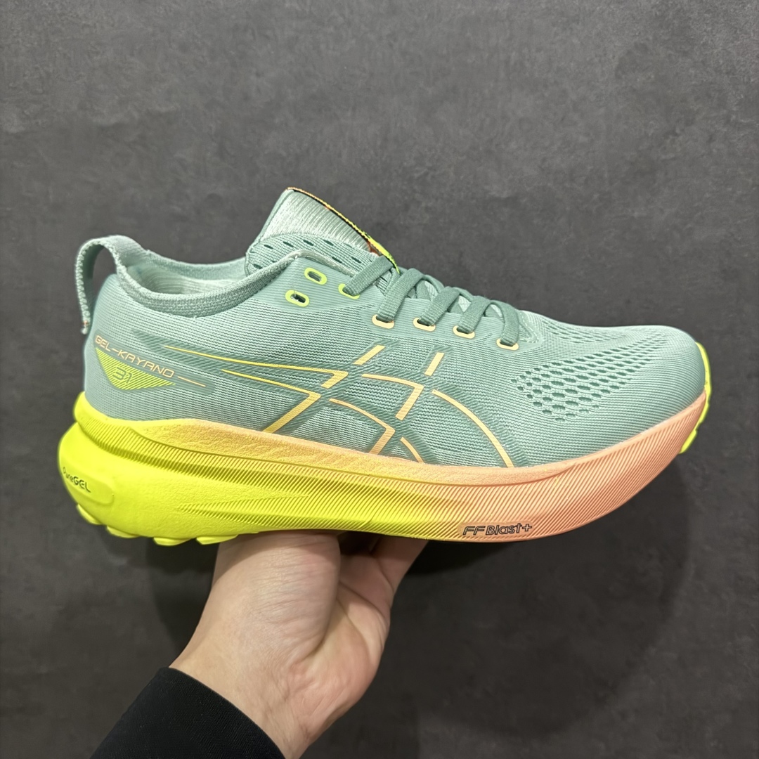 【公司级】Asics Gel-Kayano 31 Platinum  亚瑟士31代 运动休闲透气专业跑鞋 rn原档案据数开发楦型纸版 原装印尼工代进口单丝纤维程工网布鞋面，更贴合脚型和舒适透气，后跟稳定片带来合脚舒适的穿着感优化后的GEL，提供更好的缓冲保护性，FLYTEFOAM BLAST中底科技，兼具轻量、缓冲、回弹，提升跑步推进力，给跑步健将营造新的跑步体验。 r 尺码：36 37 37.5 38 39 39.5 40 40.5 41.5 42 42.5 43.5 44 45  编码：LDS230250-莆田鞋批发中心