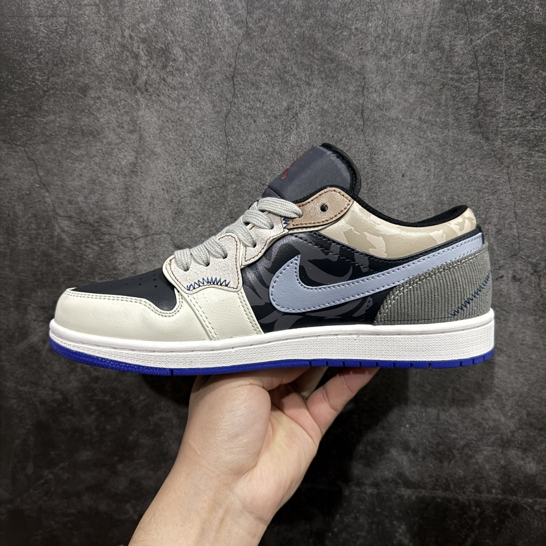 图片[2]-【FS礼盒版】Air Jordan 1 Low AJ1 乔1 熊猫恶作剧 飞跃天际线 燃情黑棕蓝 低帮复古篮球鞋 553558-154rn#配色整体围绕熊猫恶作剧飞跃天际线主题设计，鞋身整体采用专属颜料重新喷涂。特殊原创设计图标涂鸦装饰，添加潮流元素效果喷涂点缀r 尺码：35.5 36 36.5 37.5 38 38.5 39 40 40.5 41 42 42.5 43 44 44.5 45 46 47.5  编码：HXS330350-莆田鞋批发中心