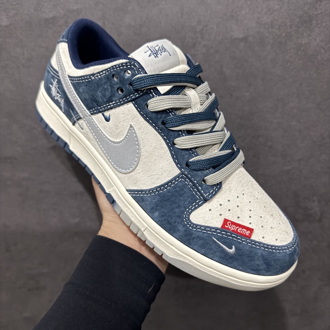 图片[3]-【定制版】Nk SB Dunk Low 斯图西联名 蓝白灰勾 周年高端定制 低帮休闲板鞋rn#定制鞋盒 大厂纯原品质出货 超高清洁度 皮料切割干净无任何毛边 细节完美 r 货号：DM6868-030 尺码：36 36.5 37.5 38 38.5 39 40 40.5 41 42 42.5 43 44 44.5 45  编码：HXS340360-莆田鞋批发中心