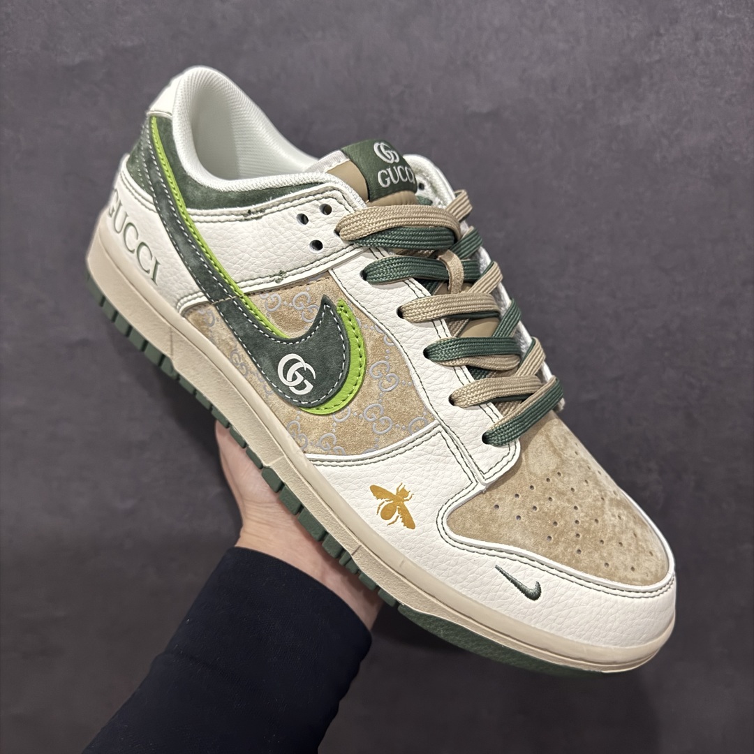 图片[3]-【定制版】Nike SB Dunk Low x GUCCI 灰棕绿小钩双鞋带n纯原大厂出品 极力推荐n原装头层材料 独家版型蒸餾加工n帶來的是更好的视觉和脚感体验n大厂纯原品质出货 清洁度 电绣工艺皮料切割干净无任何毛边 细节完美 官方货号：DM6868 025 尺码：36 36.5 37.5 38 38.5 39 40 40.5 41 42 42.5 43 44 44.5 45  编码：HXS340360-莆田鞋批发中心