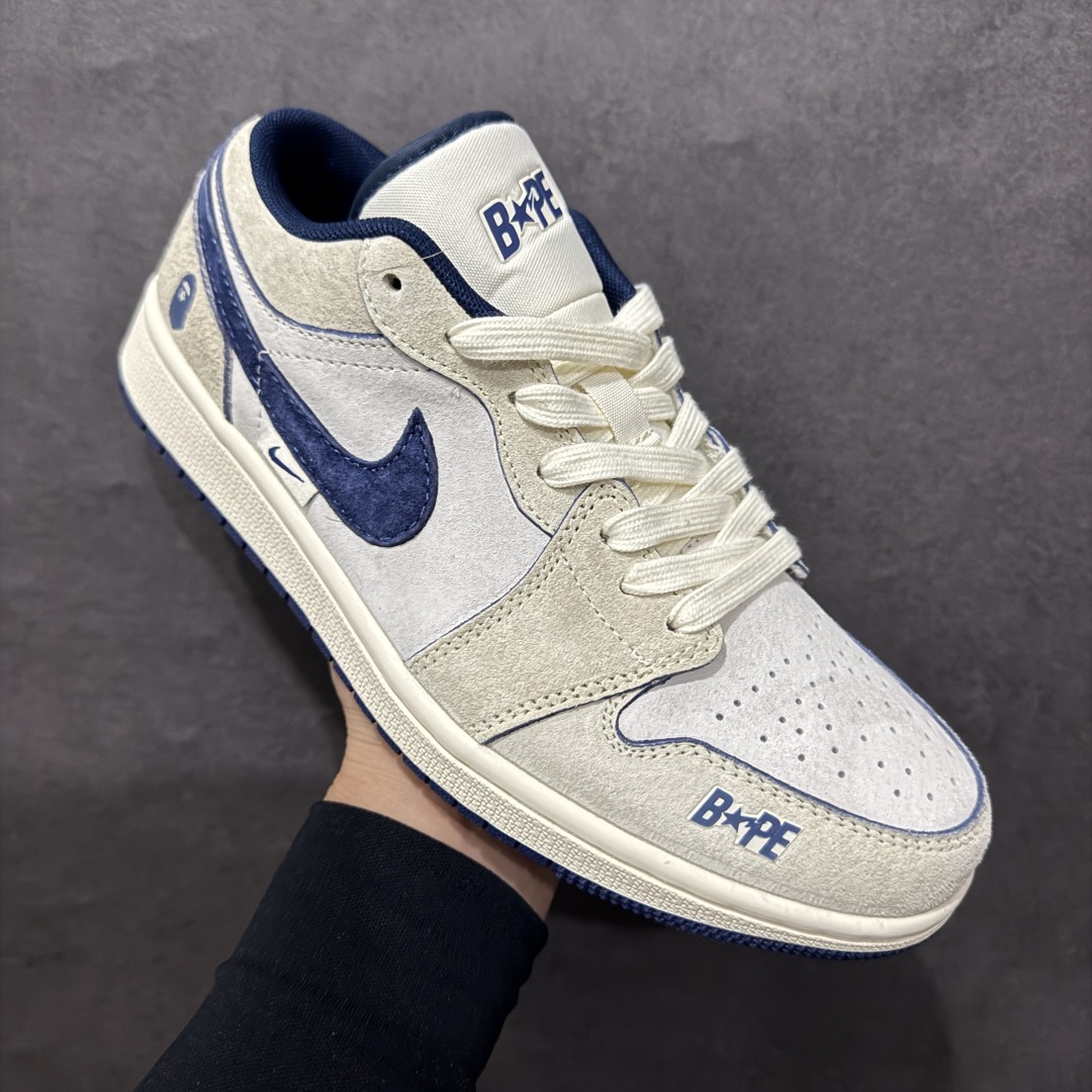 图片[3]-【定制版】Air Jordan 1 Low AJ1 乔1 Bape联名 透心蓝 高端定制 低帮复古篮球鞋rn#定制鞋盒 大厂纯原品质出货 超高清洁度 皮料切割干净无任何毛边 细节完美 r 货号：DM9188-007 尺码：36 36.5 37.5 38 38.5 39 40 40.5 41 42 42.5 43 44 44.5 45  编码：HXS340360-莆田鞋批发中心