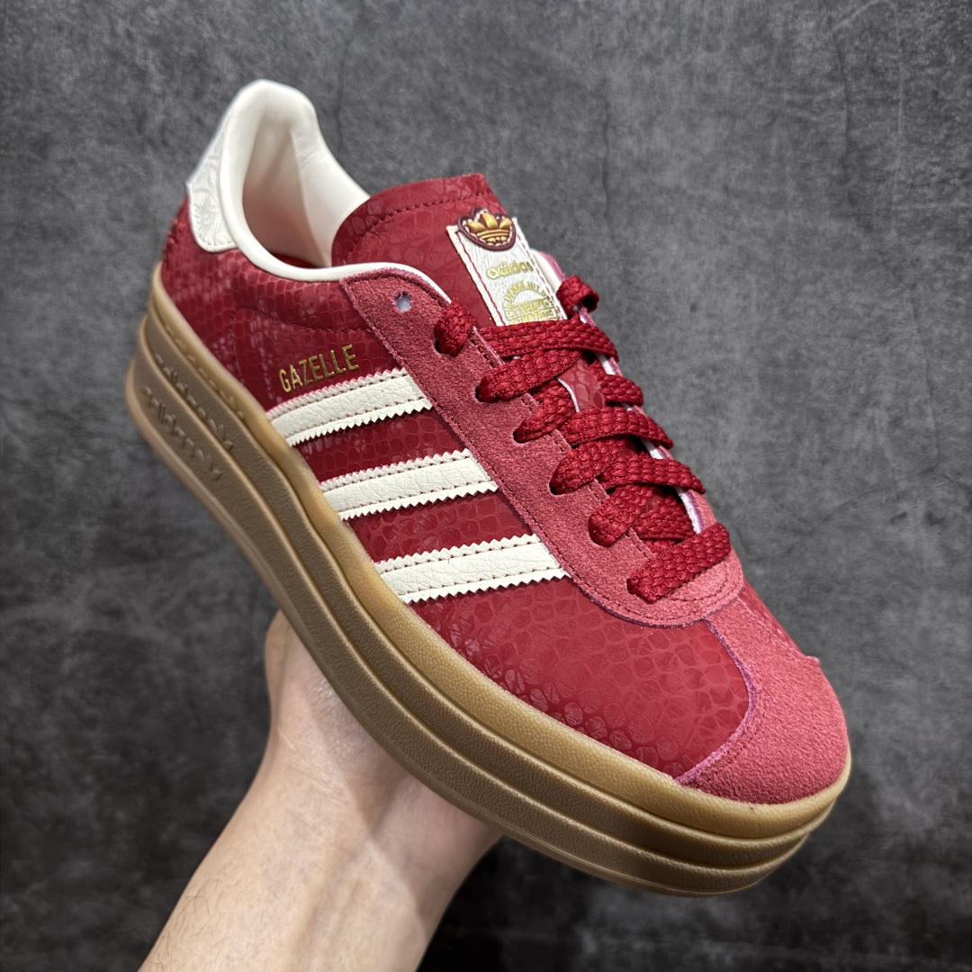 图片[3]-【纯原版】Ad Originals Gazelle Bold JQ5977 蛇年限定 三叶草厚底休闲防滑耐磨低帮板鞋nn渠道纯原版出货   市面最优品质n原版购入开发打造原厂皮料 纹路鞋面厚度与原版一致原厂原数据版型 鞋型细节完美正确分层色私模大底 区分市场错版鞋底n正确烫金 正确刺绣 鞋舌做工n所有细节均已解锁 欢迎对比 主推💪🏻 尺码：35 36 36.5 37 38 38.5 39 40 40.5 41 42 编码：KD250270-莆田鞋批发中心