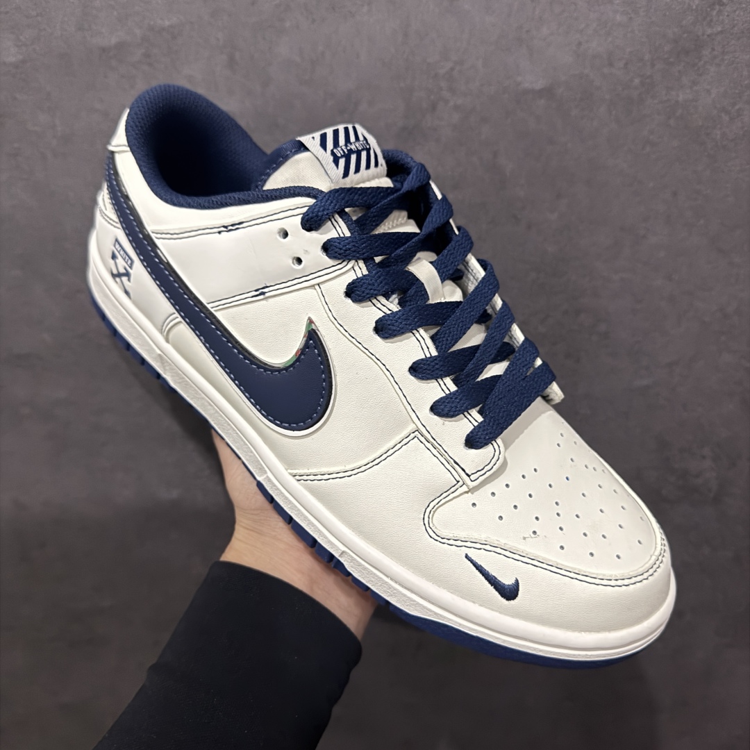 图片[3]-【定制版】Nike SB Dunk Low“OFF-WHITE联名——米白藏青勾”  周年高端定制 低帮休闲板鞋 定制鞋盒 大厂纯原品质出货 超高清洁度 皮料切割干净无任何毛边 细节完美 货号：DJ2024-011n Size:36 36.5 37.5 38 38.5 39 40 40.5 41 42 42.5 43 44 44.5 45 编码：HXS260280-莆田鞋批发中心