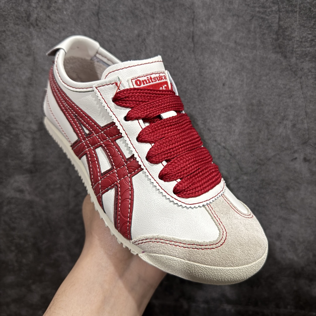 图片[3]-【公司级】Asics Onitsuka Tiger MEXICO 66 亚瑟士鬼冢虎复古经典板鞋 CNY蛇年限定n原装全套纸板楦头开发 原汁原味 完美呈现版型 私模正确鞋底咬花纹路 一比一鞋头弧度高度鞋身弧度 绝不口嗨 细节品控鞋型随意秒杀市面 原档咬花纹路私模大底 一个单元有六个三角形 总体形拼接呈现花瓣状 官方四联吊牌 原装Ortholite轻量化鞋垫 原盒原配 质保卡 说明书 钢印防尘纸  纸板中底带钢印 乳胶组合鞋垫 支持全方位的对比专柜 产品从款式颜色造型上体现出追求舒适和细节的完美 鞋类更是推崇手工制作的严谨与完美 融舒适性与可穿性的设计风格 注重细节的完美和别致魅力 既保持稳重 又不失轻松的时尚感  尺码：36 37 37.5 38 39 39.5 40 40.5 41.5 42 42.5 43.5 44 45 编码：FC220240-莆田鞋批发中心