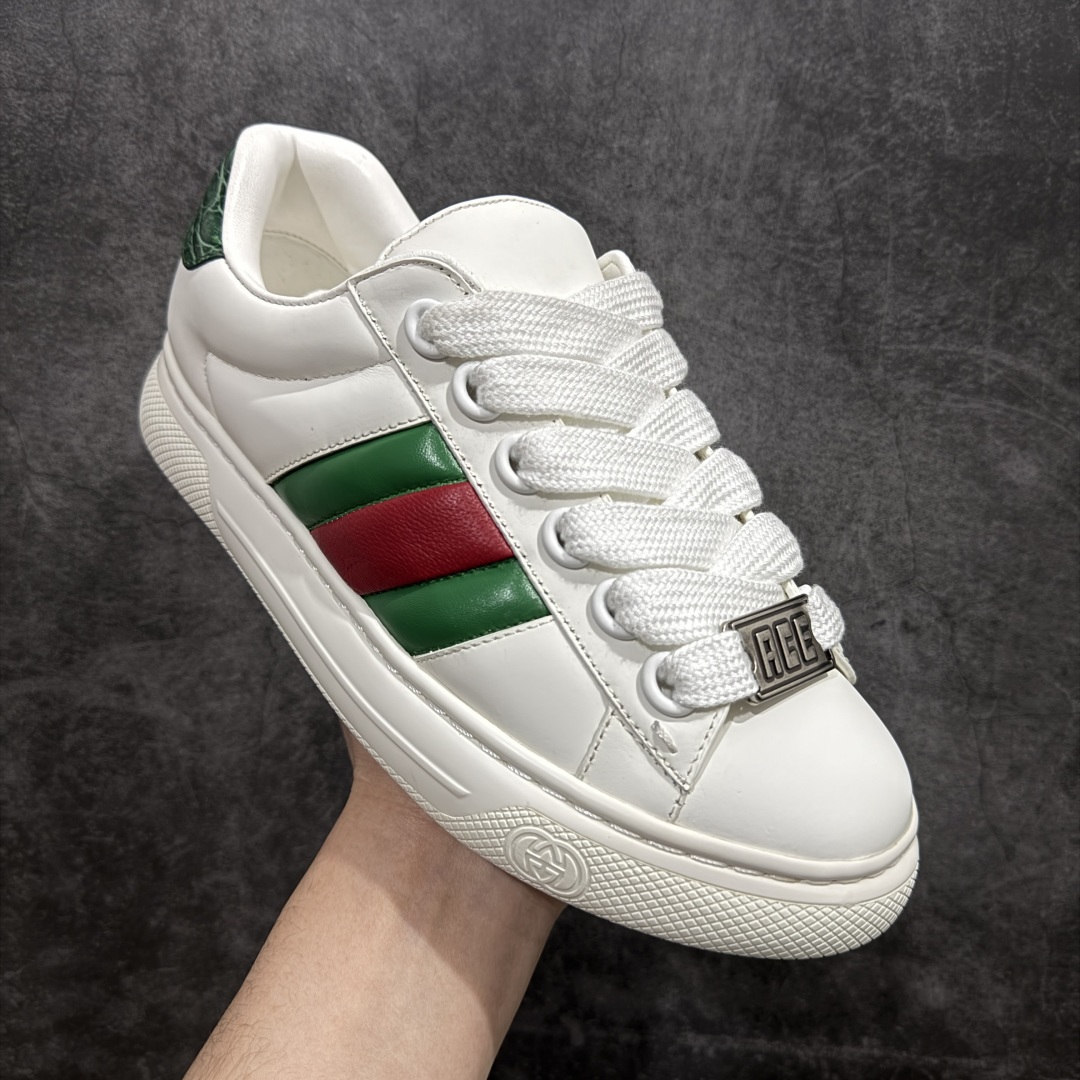 图片[3]-【广东纯原版本】Gucci Ace 米奇胖嘟嘟胖丁x休闲鞋 情侣鞋👫超软复古踩屎感 脚胖显腿瘦❤️n鞋面采用进口山羊皮 全对版材质版型n内里羊皮n大底橡胶发泡n码数:35-45 编码：KH430460-莆田鞋批发中心