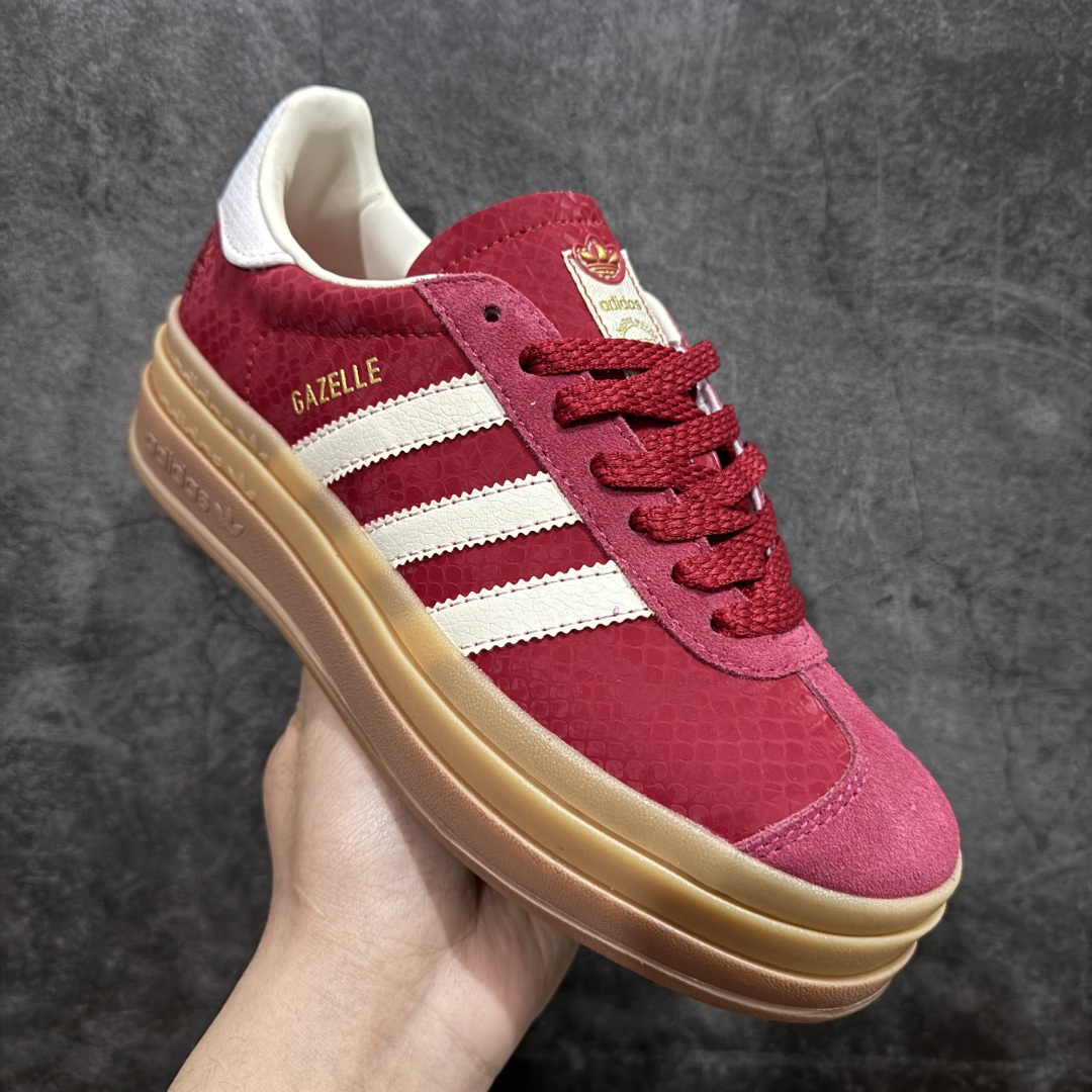 图片[3]-【公司级】Ad Originals Gazelle Bold JQ5977 蛇年限定 三叶草厚底休闲防滑耐磨低帮板鞋n全新高端升级版原版购入开发打造原厂皮料 纹路鞋面厚度与原版一致原厂原数据版型 鞋型细节完美正确分层色私模大底 区分市场错版鞋底n正确烫金 正确刺绣 鞋舌做工n所有细节均已解锁 欢迎对比 主推💪🏻 尺码：35 36 36.5 37 38 38.5 39 40  编码：T220240-莆田鞋批发中心