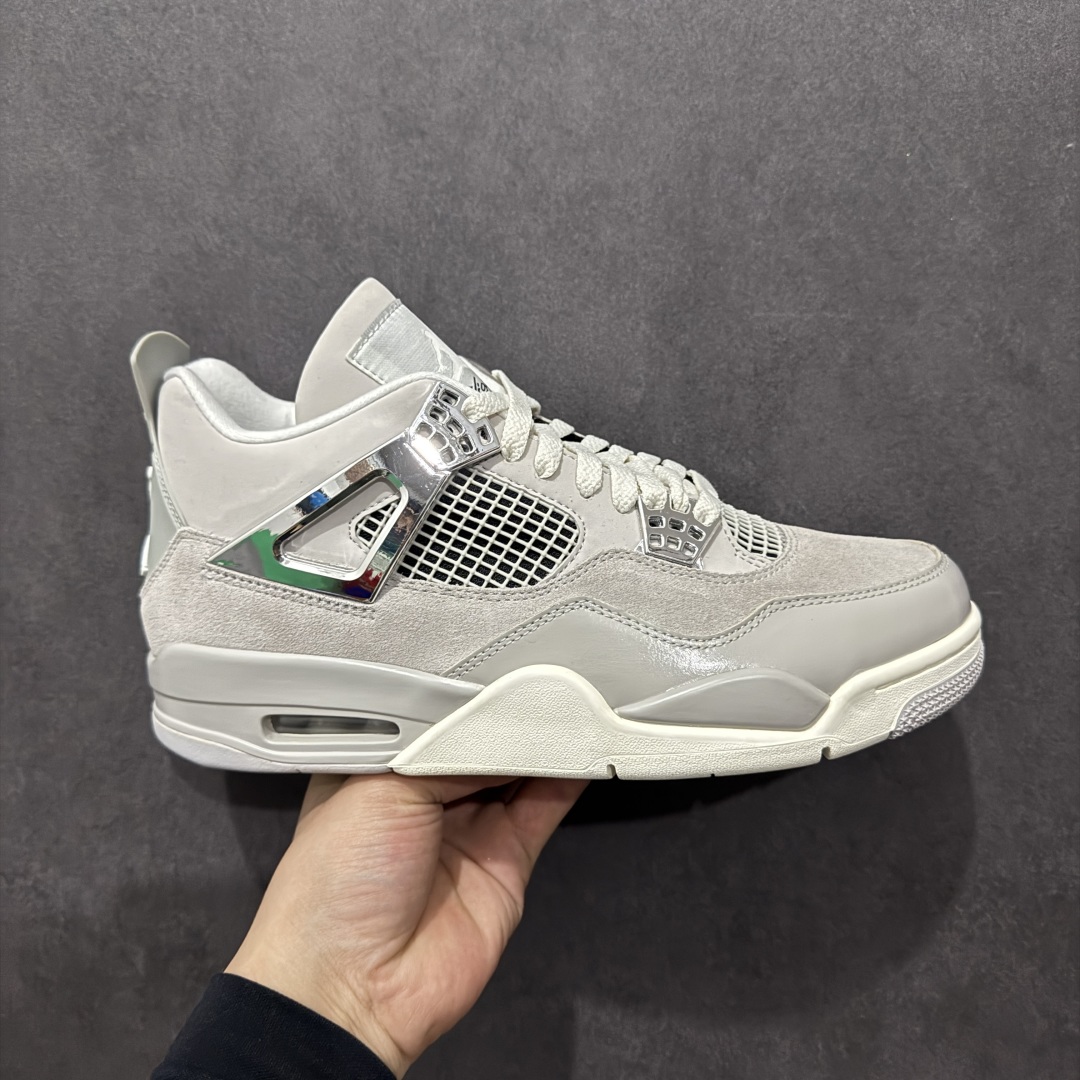 【GAT头层版】Air Jordan AJ4 电镀银 液态银AQ9129-001n男女码 好版型好材料n原厂纸板 楦头 正确4代鞋型高工艺 内置原厂气垫 正确网格工艺不打皱 全网独家 纯正四代版型Size：36-47.5  编码：ZX290320-莆田鞋批发中心