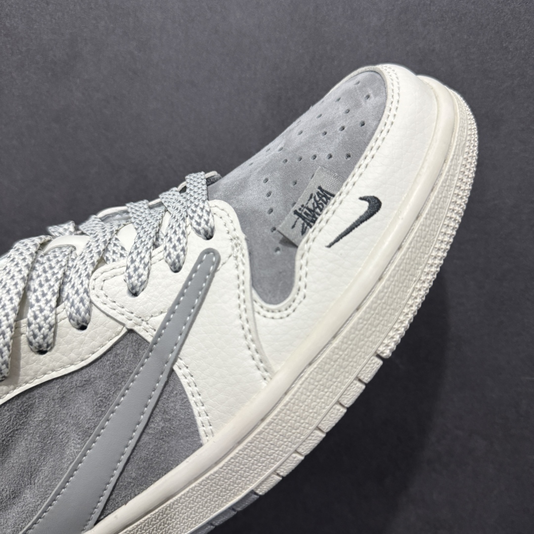 【定制版】Travis Scott x Fragment Design x Air Jordan 1 Low OG SP AJ1 乔1 斯图西联名-双拼红尾 低帮文化休闲板鞋 SJ2068-130