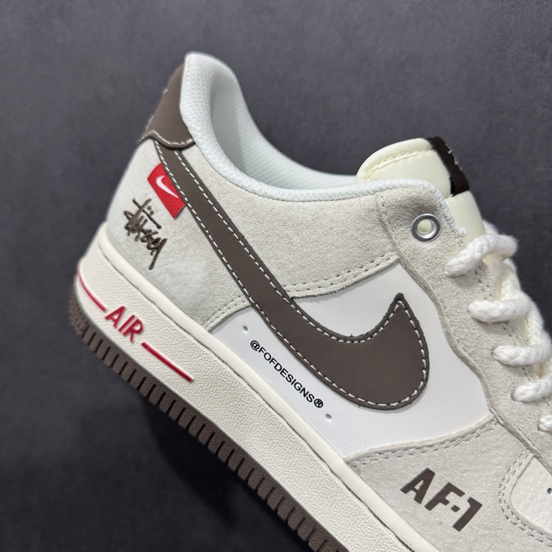 图片[6]-【定制版】海外限量发售NIke Air Force 1 \’07 Low “斯图西联名——双拼米浅粽”空军一号 低帮 运动鞋 休闲鞋 折边针车 工艺难度大 原楦头原纸板 原装鞋盒 定制五金配件 内置全掌气垫 原厂鞋底货号：SJ6698-025 Size：36 36.5 37.5 38 38.5 39 40 40.5 41 42 42.5 43 44 44.5 45 编码：HXS310320-莆田鞋批发中心