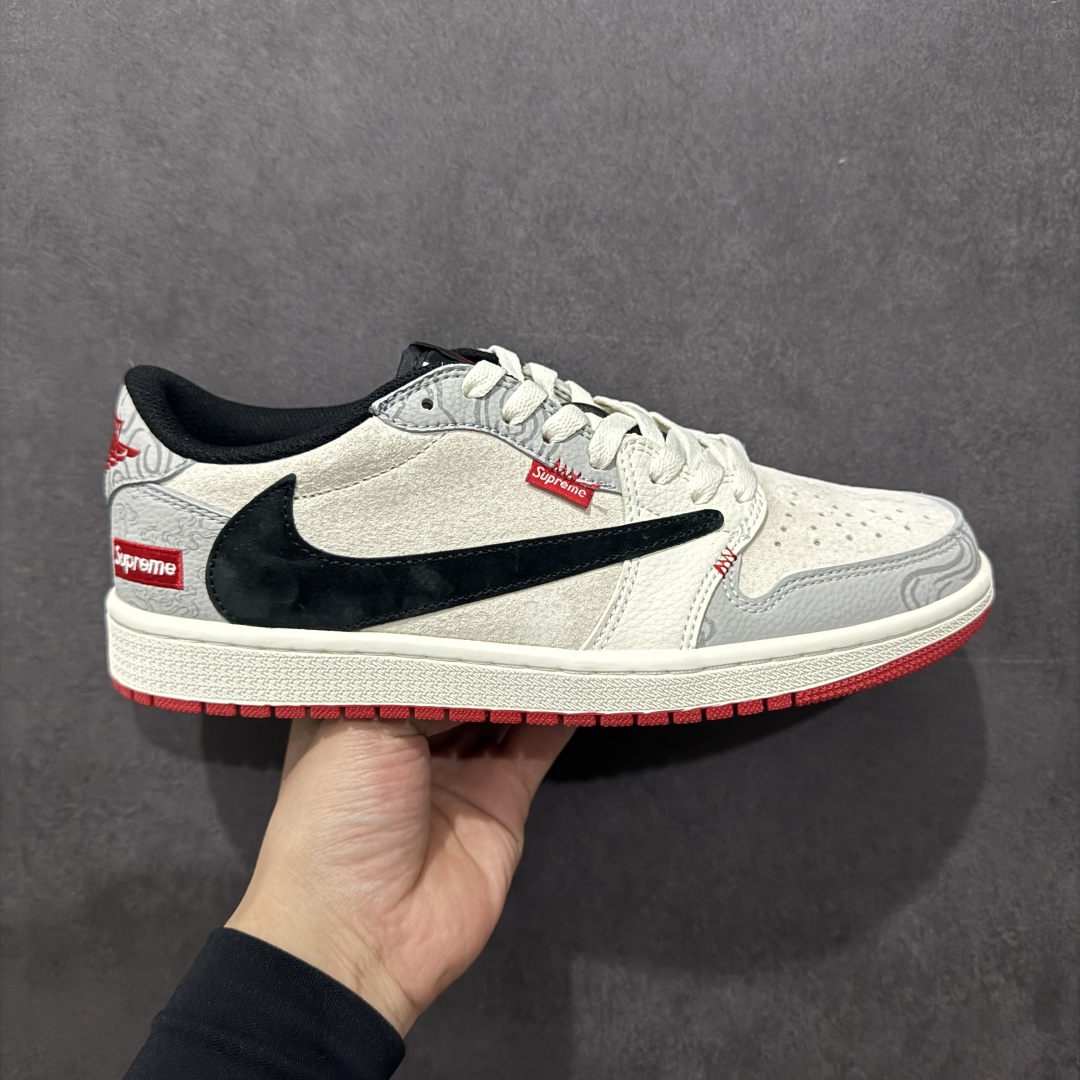 【定制版】Travis Scott x Fragment Design x Jordan Air Jordan 1 Low OG SP “Supreme联名——祥云新年红”  DM7866-078