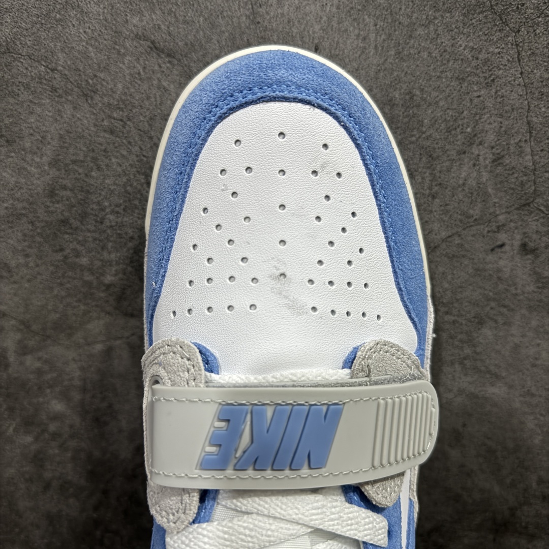 图片[5]-【纯原N版】Air Jordan Legacy AJ312 Low低帮复古篮球鞋 白灰蓝 CD7069-141nn市场最强独一档产物 全套原纸板楦头开发 原厂大底磨具加持立体防滑纹理 原档数据后跟TPU子母扣魔术贴 原装可视Air Sole气垫 原汁原味最完美的312代版型 唯一正确鞋头趴度弧度高度鞋身腰线 进口港宝加持 后跟自然饱满 全鞋荧光划线卡点 追求极致完美 每一双都是工艺品 多重QC质检 超越公司货的品控标准 实实在在的免检产品 鞋身采用了皮革材质打造 横跨鞋面的魔术贴十分吸睛 侧面的Swoosh Logo的一部分被鞋面遮挡了一部分 颇具玩味 魔术贴上标有NK标识 而鞋舌上是Jordan的经典红色飞翼Logo 后跟和鞋底均采用了AJ3的设计 后跟上同样也使用了经典的爆裂纹图案SIZE：36 36.5 37.5 38 38.5 39 40  编码：MT250280-莆田鞋批发中心