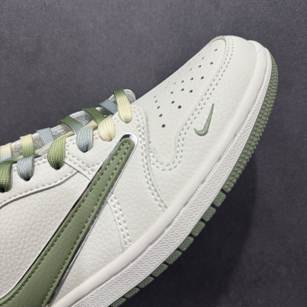 【定制版】TS x Air Jordan AJ1 Low x Travis Scott 白绿 倒钩低帮联名定制配色  DM7866-019