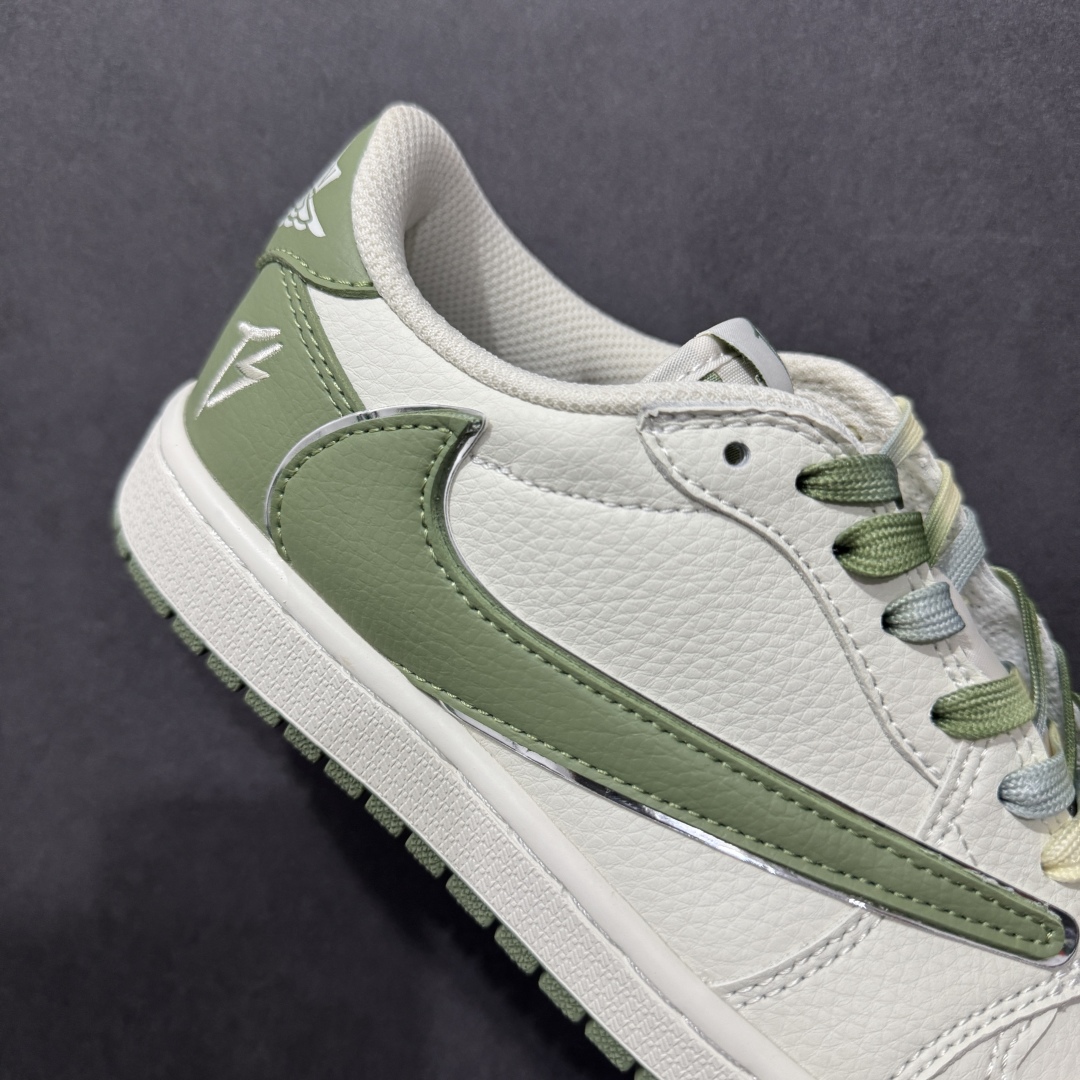 【定制版】TS x Air Jordan AJ1 Low x Travis Scott 白绿 倒钩低帮联名定制配色  DM7866-019