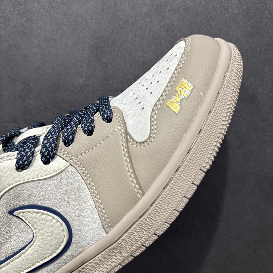 【定制版】Air Jordan 1 Retro Low x BAPE 米灰蓝满天星  XF8698-036