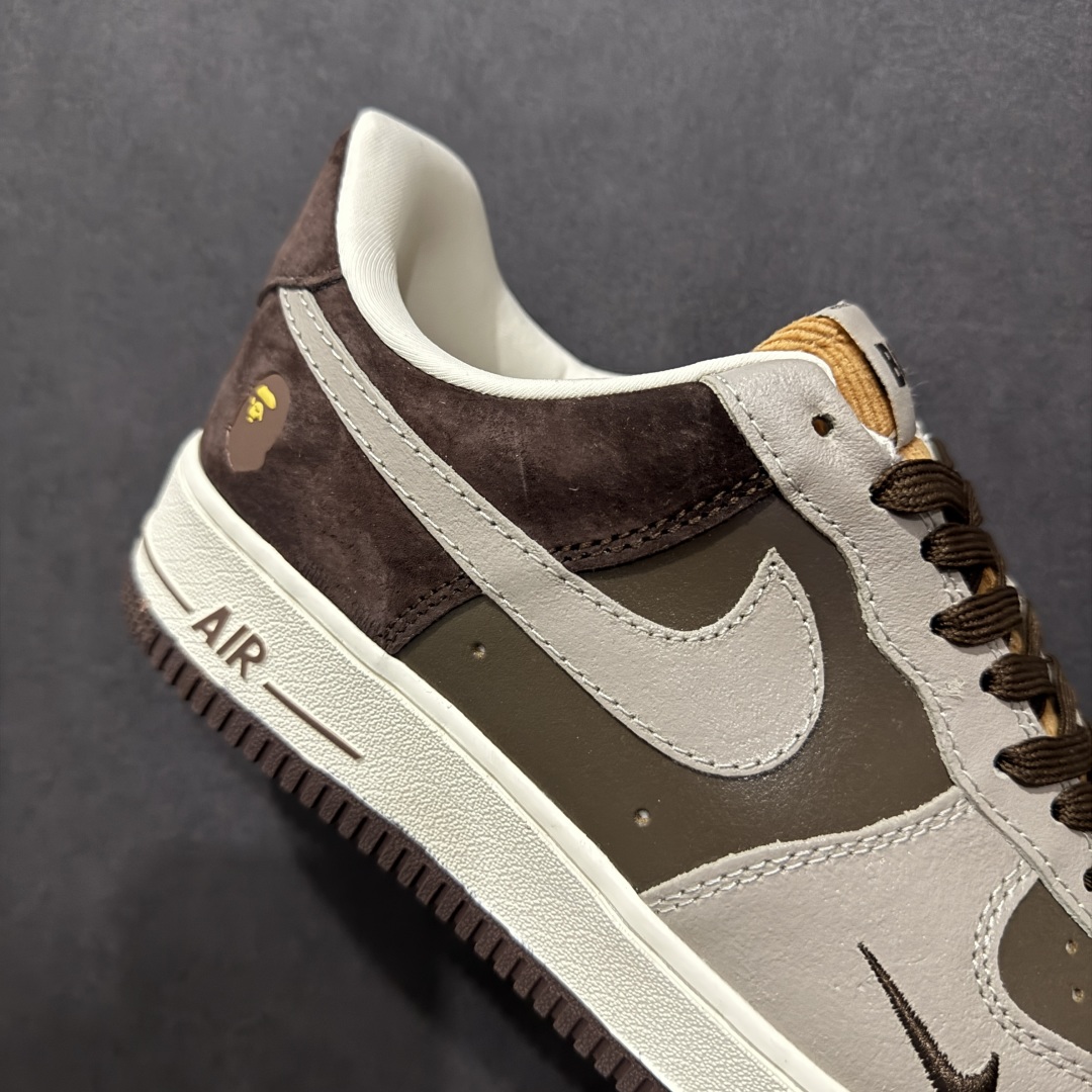 【定制版】Nike Air Force 1 Low 07 x BAPE 棕红小钩  KK1988-039