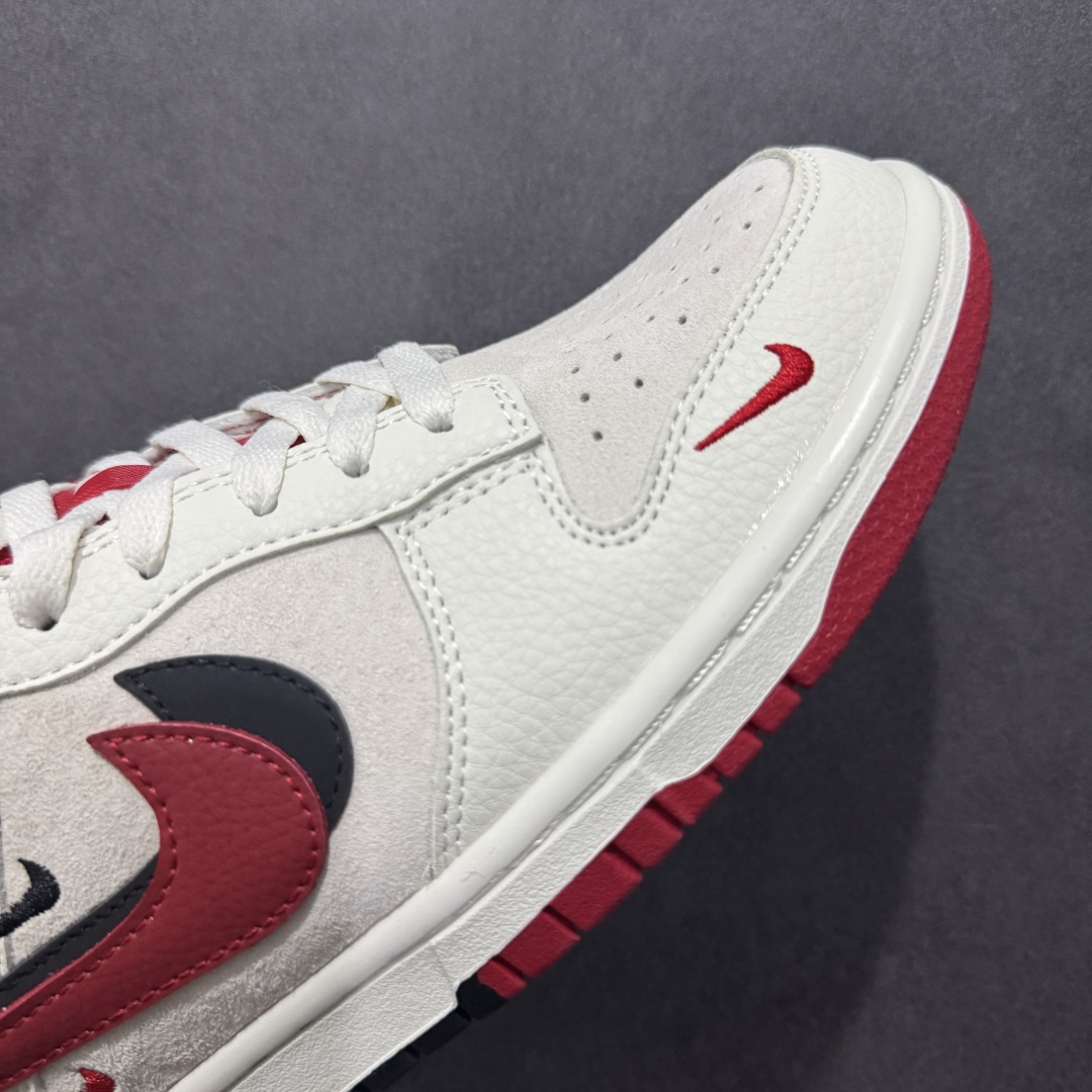【定制版】Nk SB Dunk Low 北面联名 米白黑红勾 周年高端定制 低帮休闲板鞋 DJ2024-127