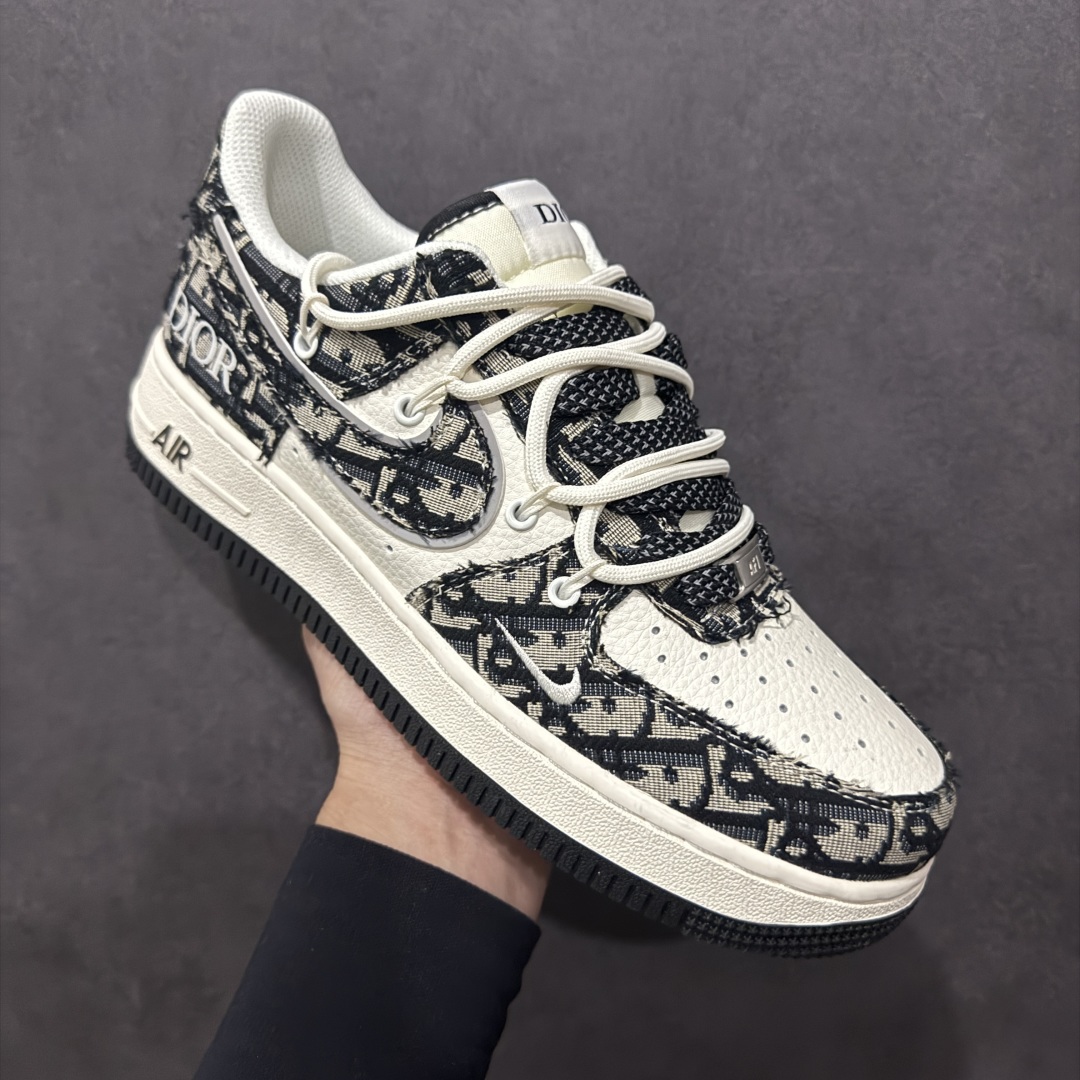 【定制版】Nk Air Force 1'07 Low 迪奥联名 黑花纹抽绳 空军一号低帮休闲板鞋 SJ1198-106